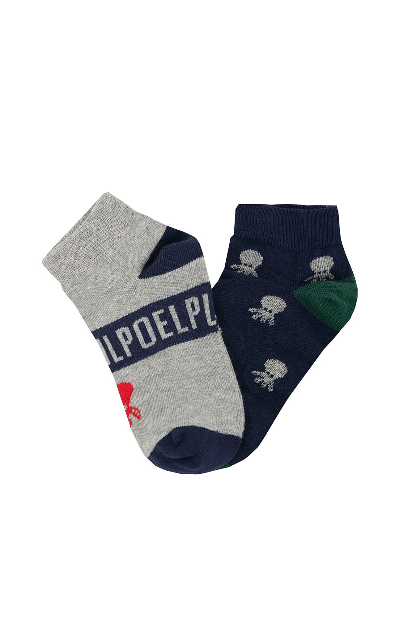 KIDS LOW SOCKS WITH LOGOS AND CONTRASTS PACK OF 2 MULTICOLOR