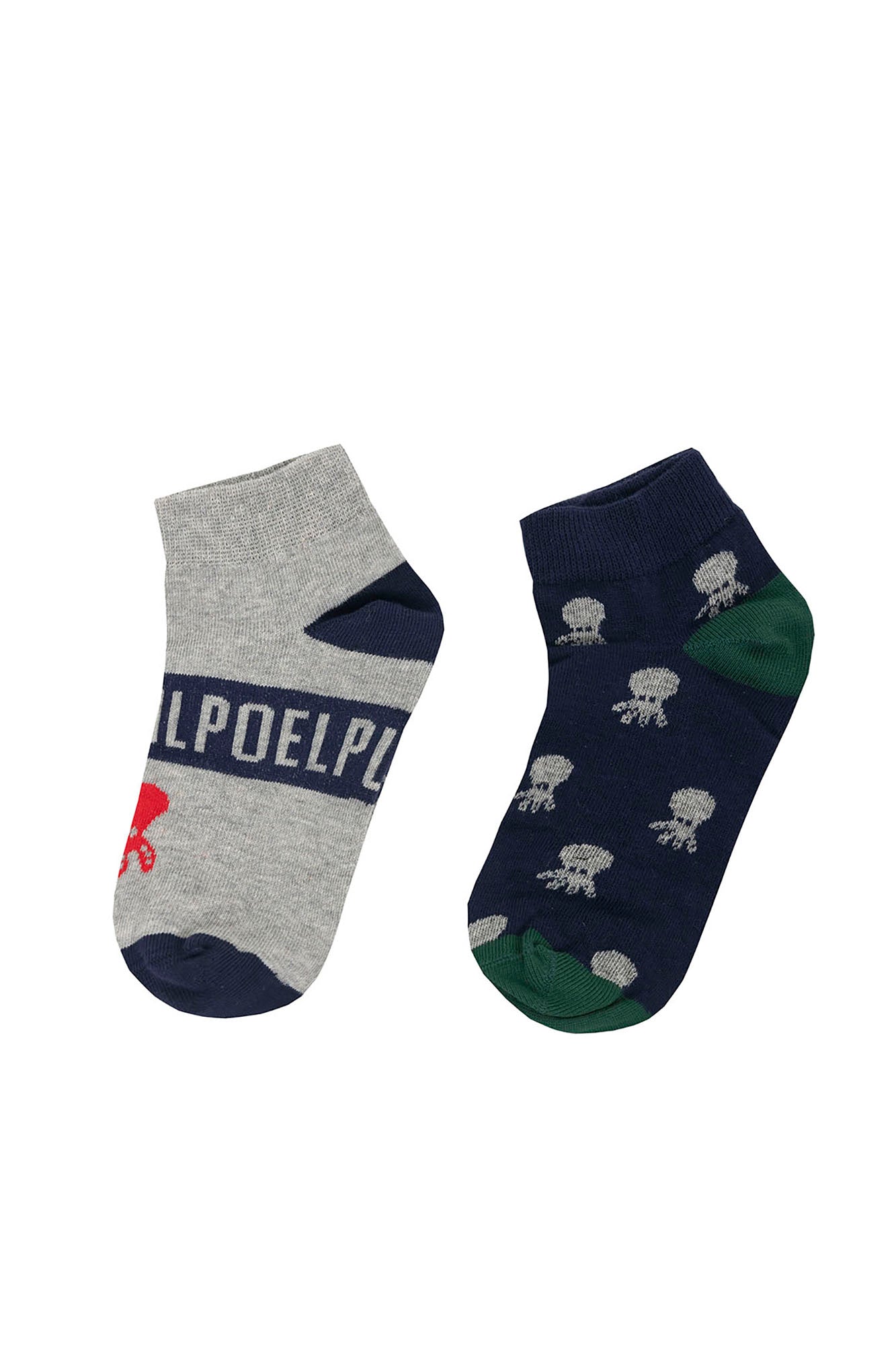 CALCETINES NIÑO BAJOS LOGOS Y CONTRASTES PACK 2 MULTICOLOR