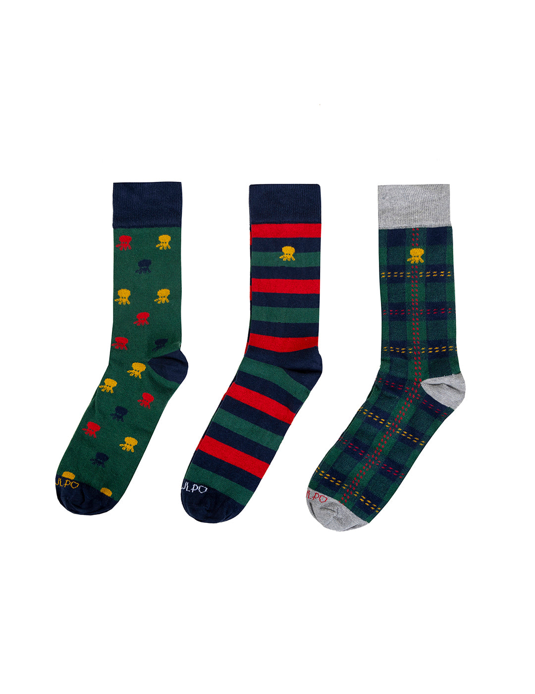MEIAS ELCULPO JINGLE BELLS MULTICOLORIDAS PARA CRIANÇAS