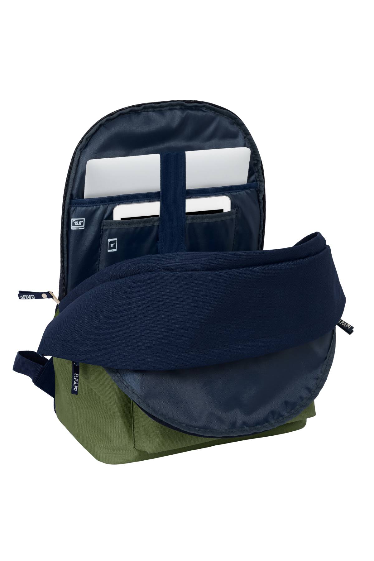 MOCHILA DOBLE PARA PORTATIL 15,6"+USB EL PULPO "VERDE"