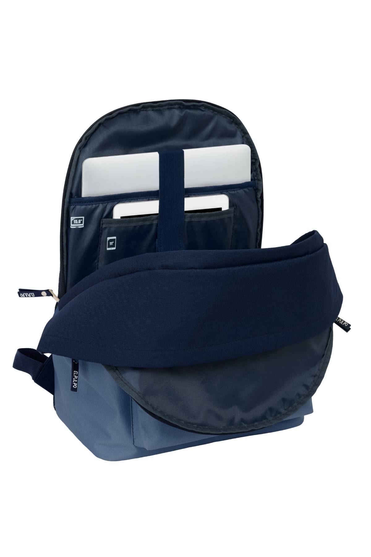 MOCHILA DOBLE PARA PORTATIL 15,6"+USB EL PULPO "AZUL"
