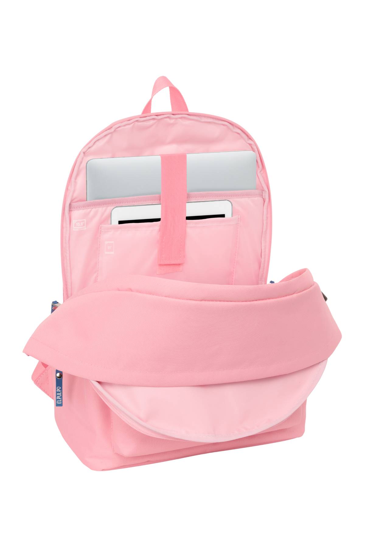 MOCHILA DOBLE PARA PORTATIL 15,6"+USB EL PULPO "ROSA"