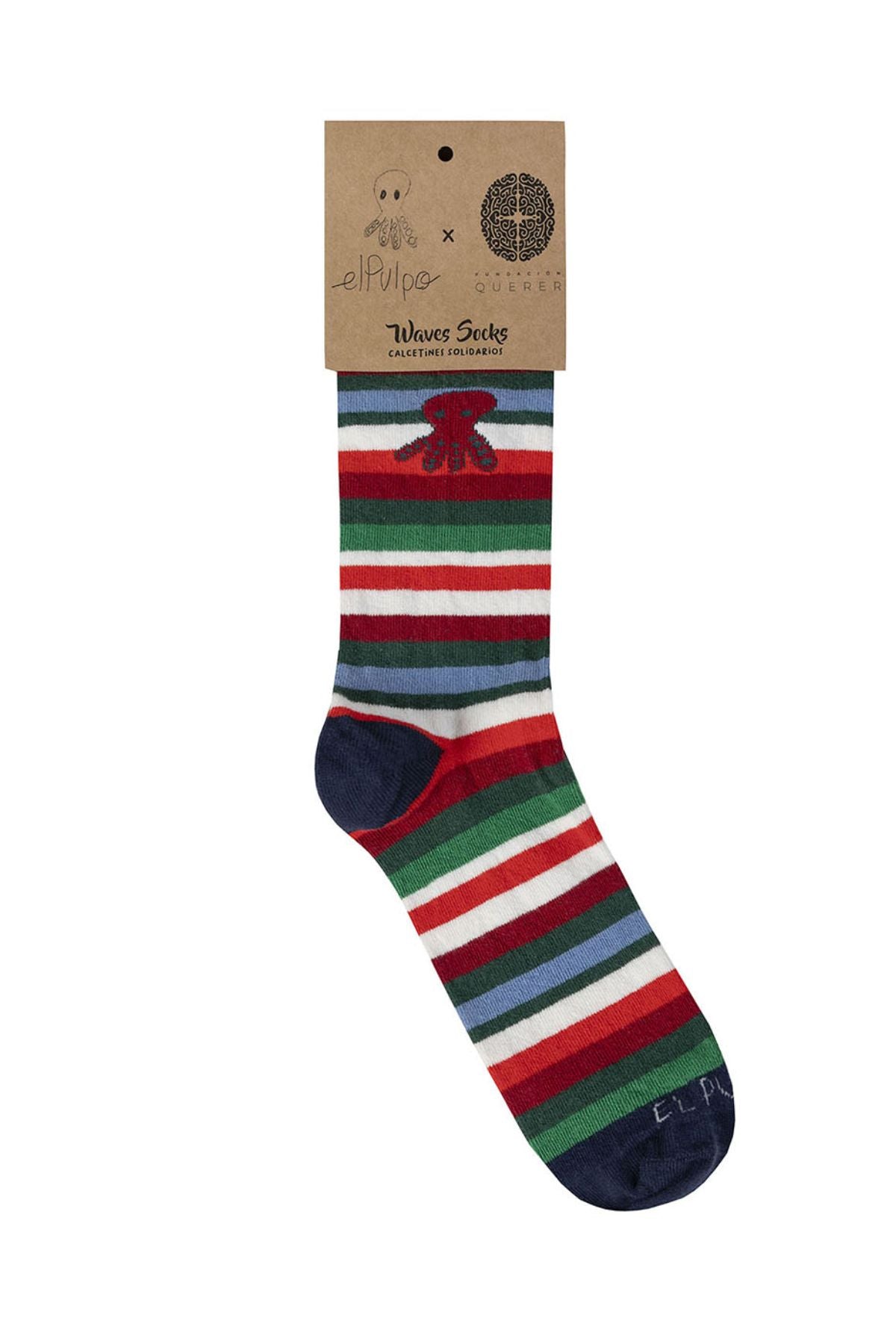 CALCETINES FUNDACIÓN QUERER RAYAS ELPULPO MULTICOLOR