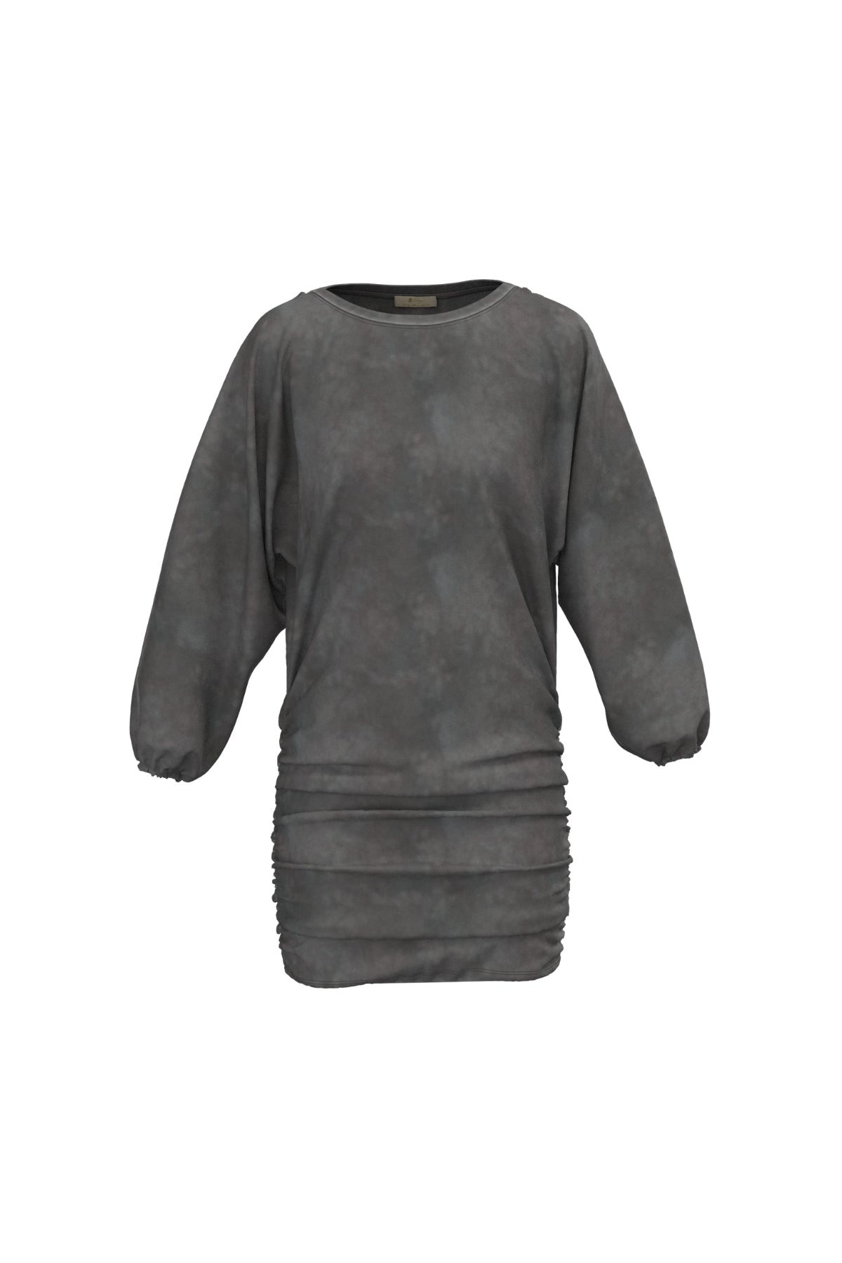 Vestido teen drapeado manga larga antracita