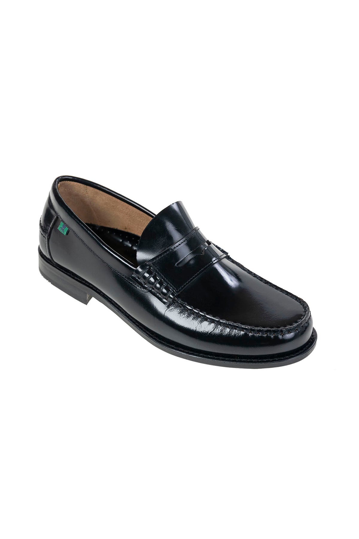 Zapato mocasín antifaz suela cuero negro