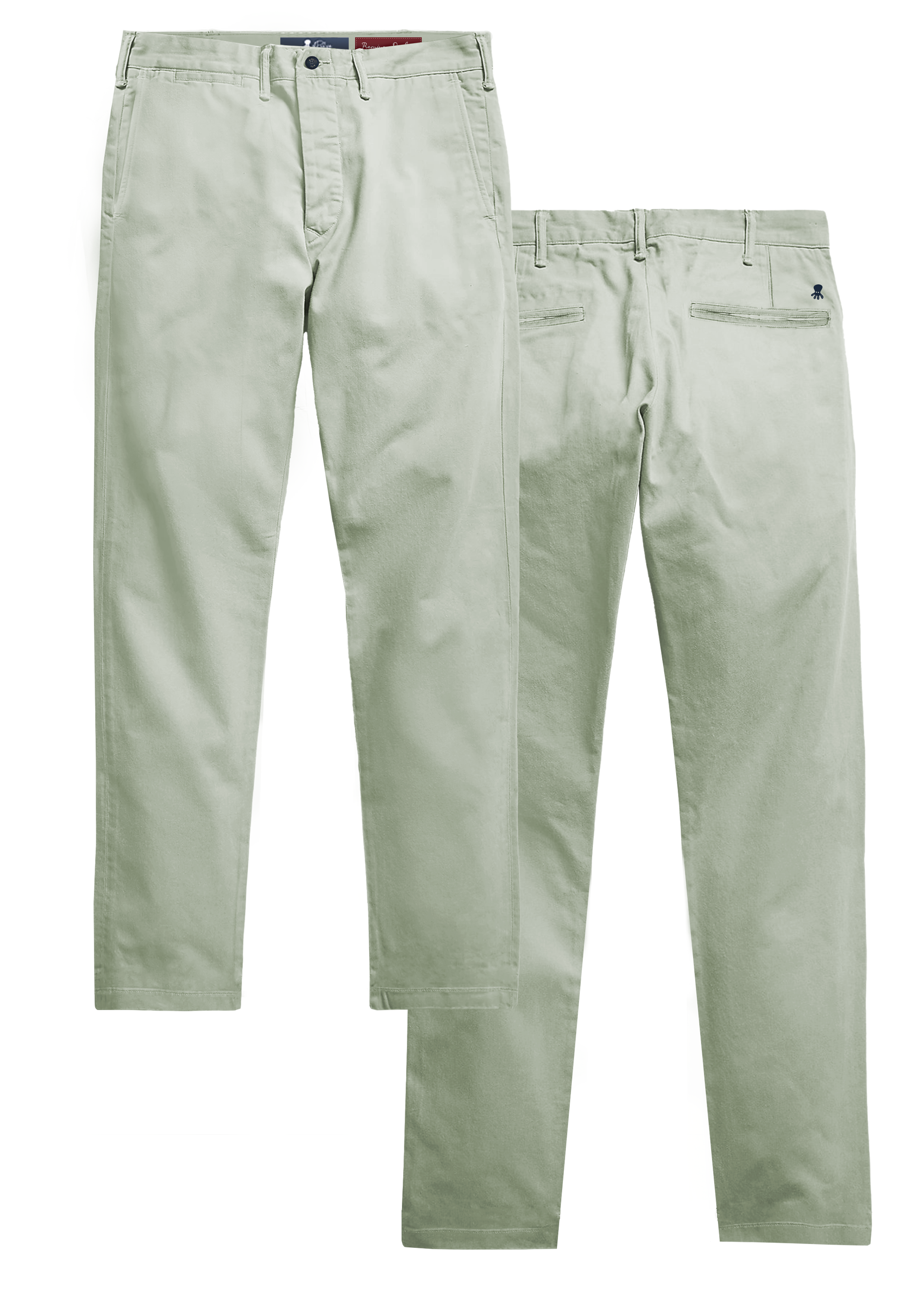 PANTALON CHINO SATIN VERDE DELAVÉ
