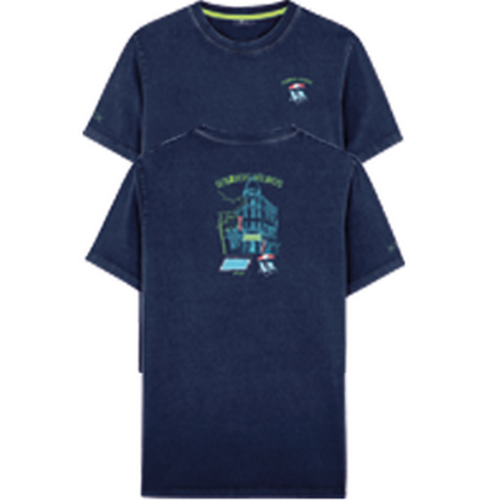 SEALOVERS RESORT NAVY BLUE DELAVÉ PRINTED T-SHIRT