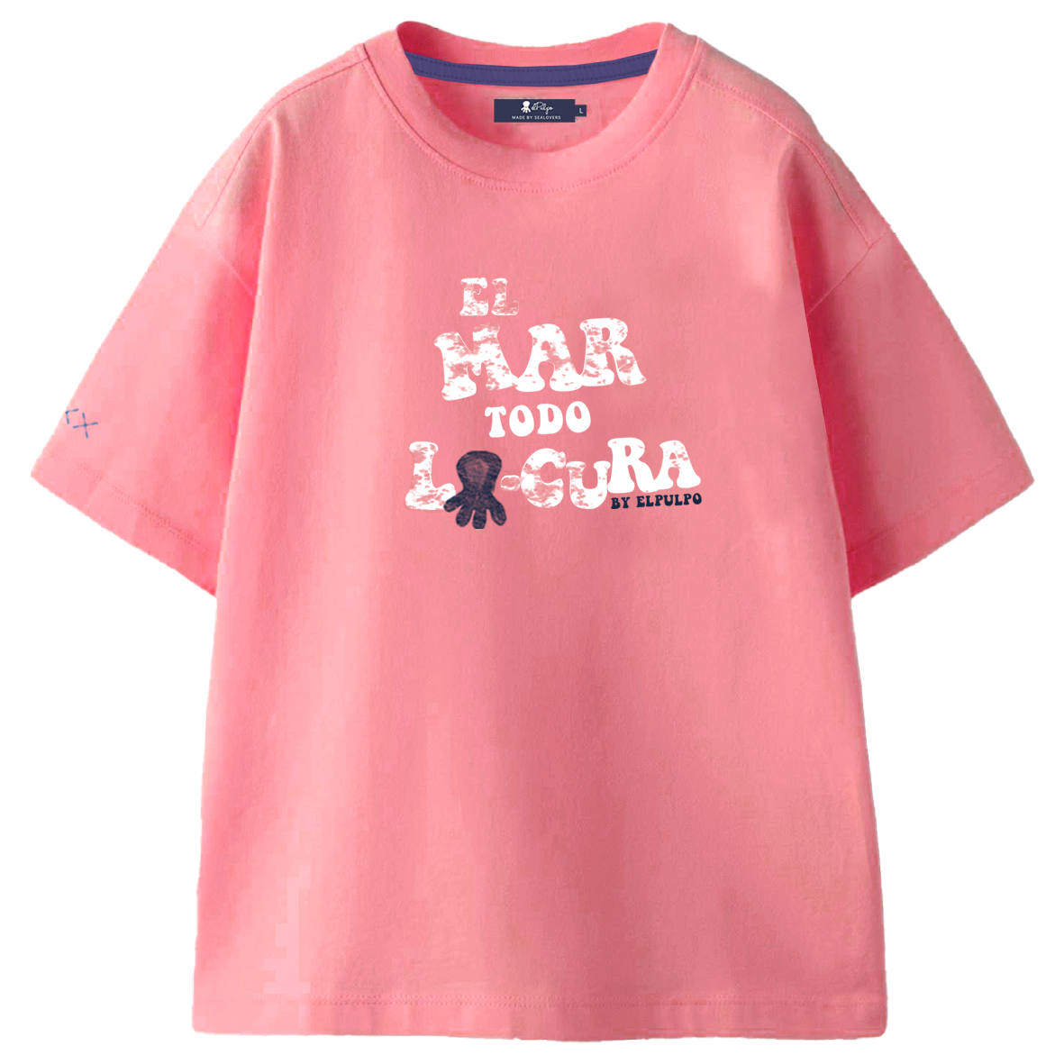 OVERSIZED KIDS T-SHIRT THE SEA ALL CRAZY BUBBLE GUM PINK