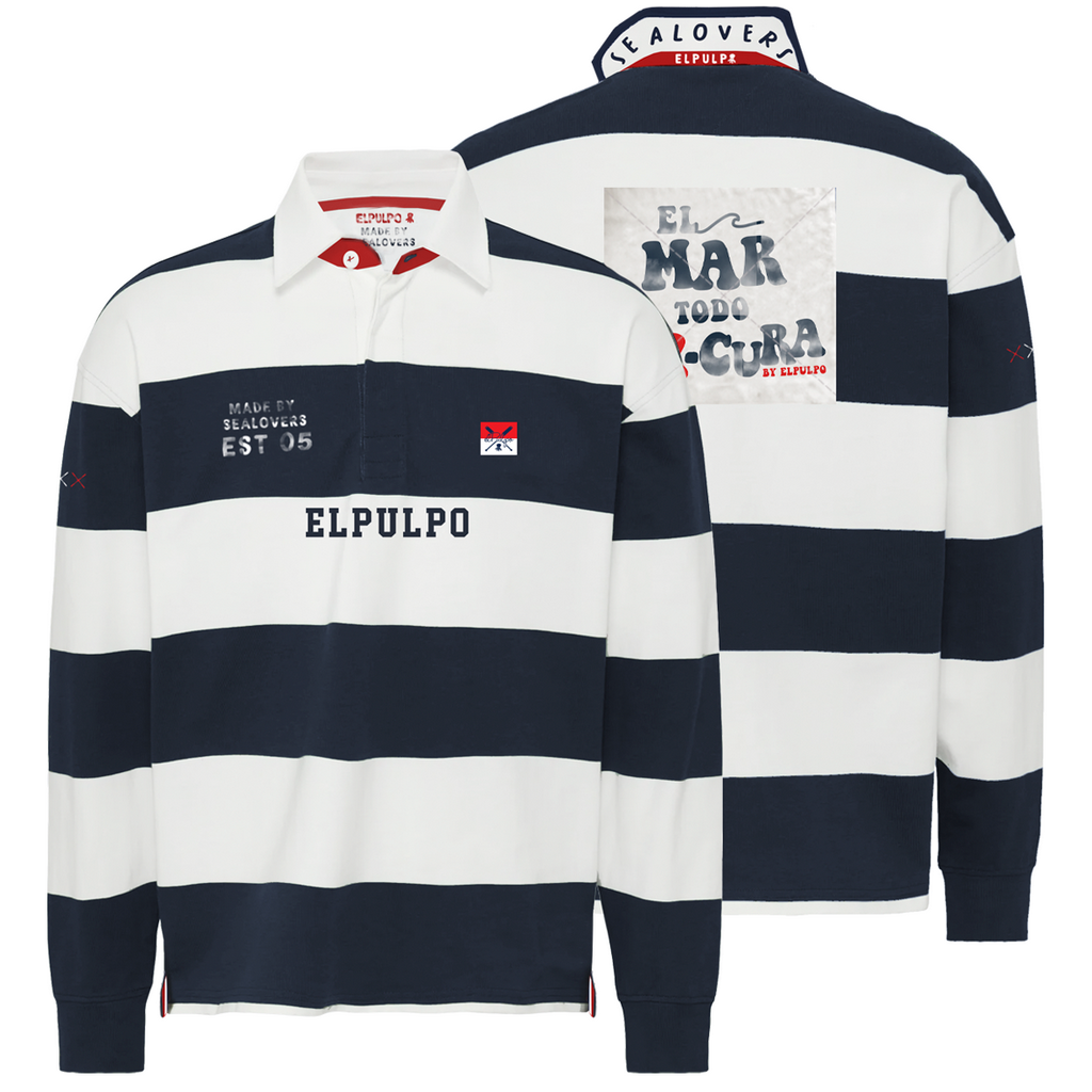 CAMISOLA POLO RUGBY AZUL MARINHO EL MAR TODO LO-CURA