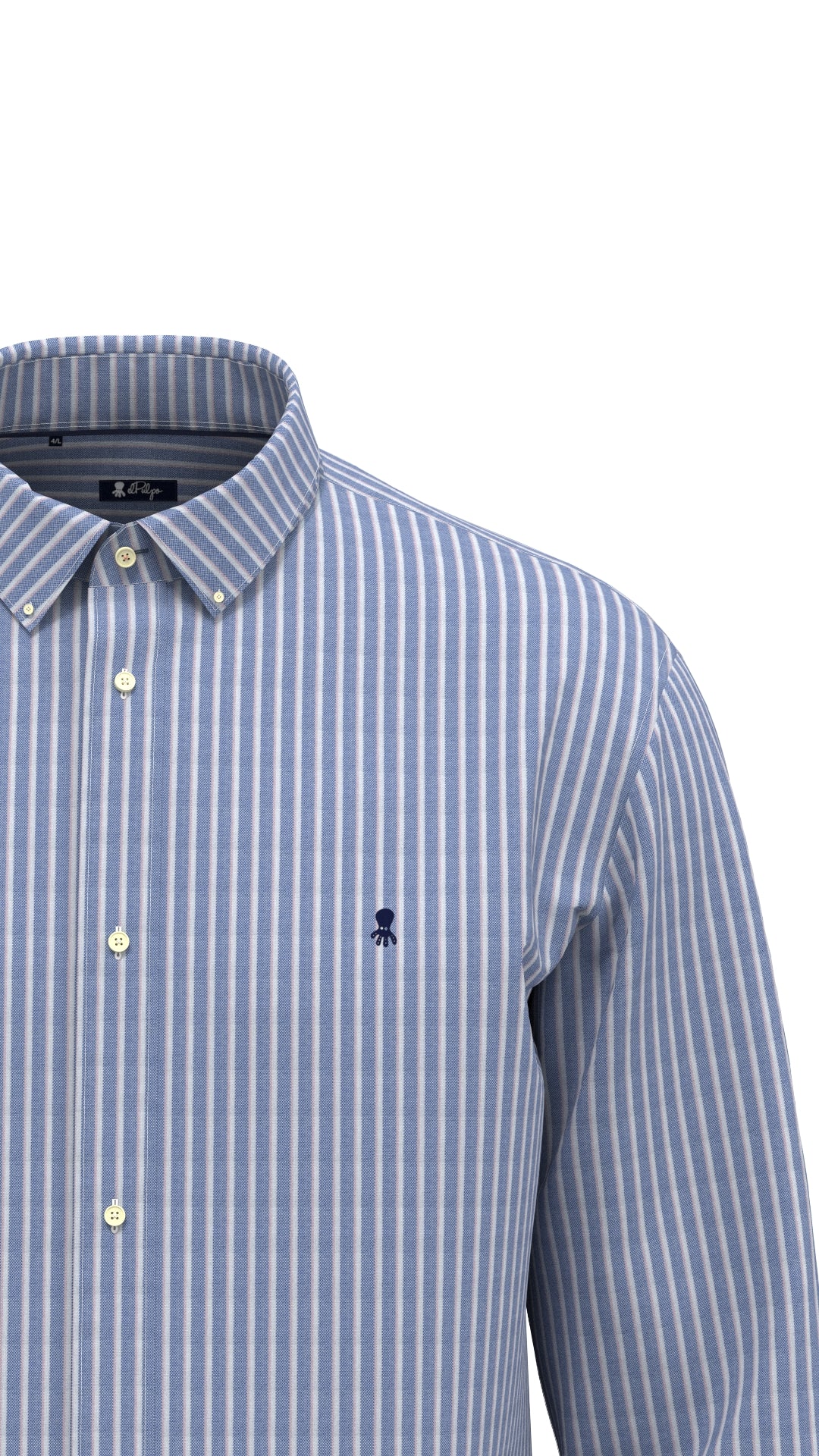 CAPRI BLUE OXFORD TRICOLOR STRIPE SHIRT