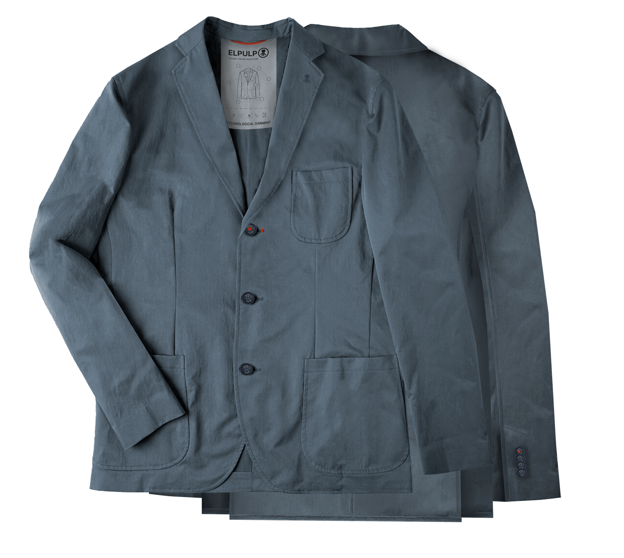 AMERICANA TECNICA BOLSILLOS PARCHE AZUL MEDIO DELAVÉ