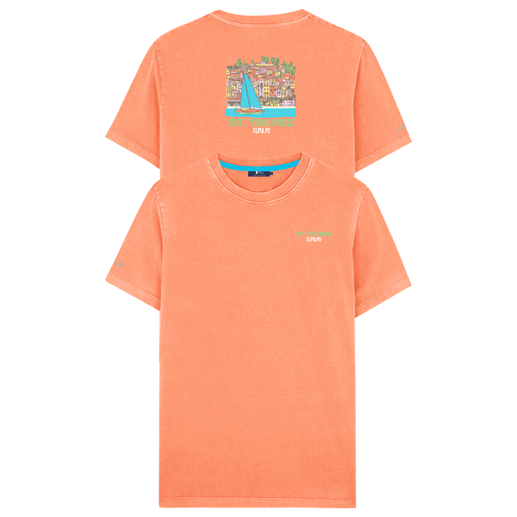 CAMISETA ESTAMPADO SAINT TROPEZ NARANJA CLARO