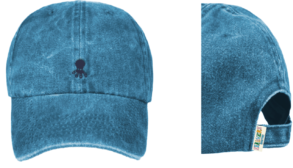 ELPULPO CHILDREN'S CAP WITH WASHED EFFECT IN SAPPHIRE BLUE TONE