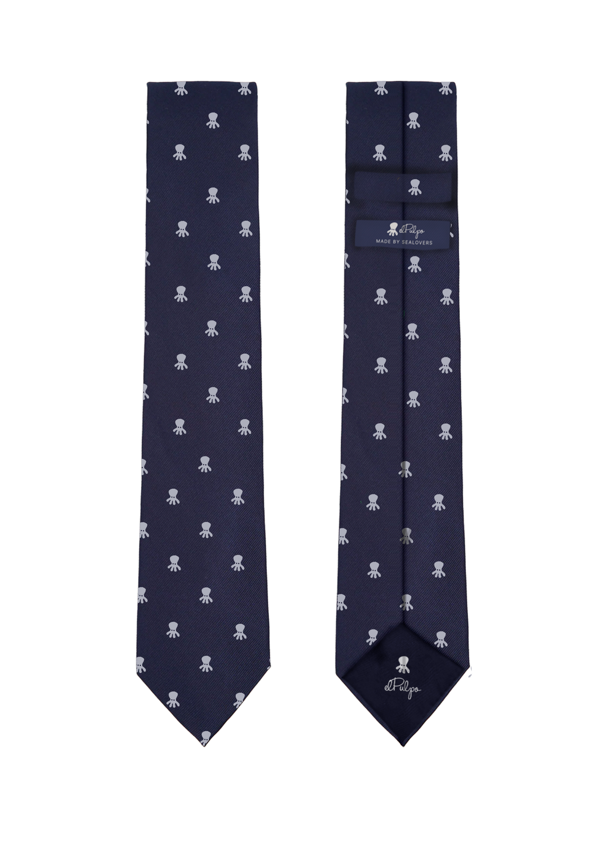 Corbata pulpos azul marino