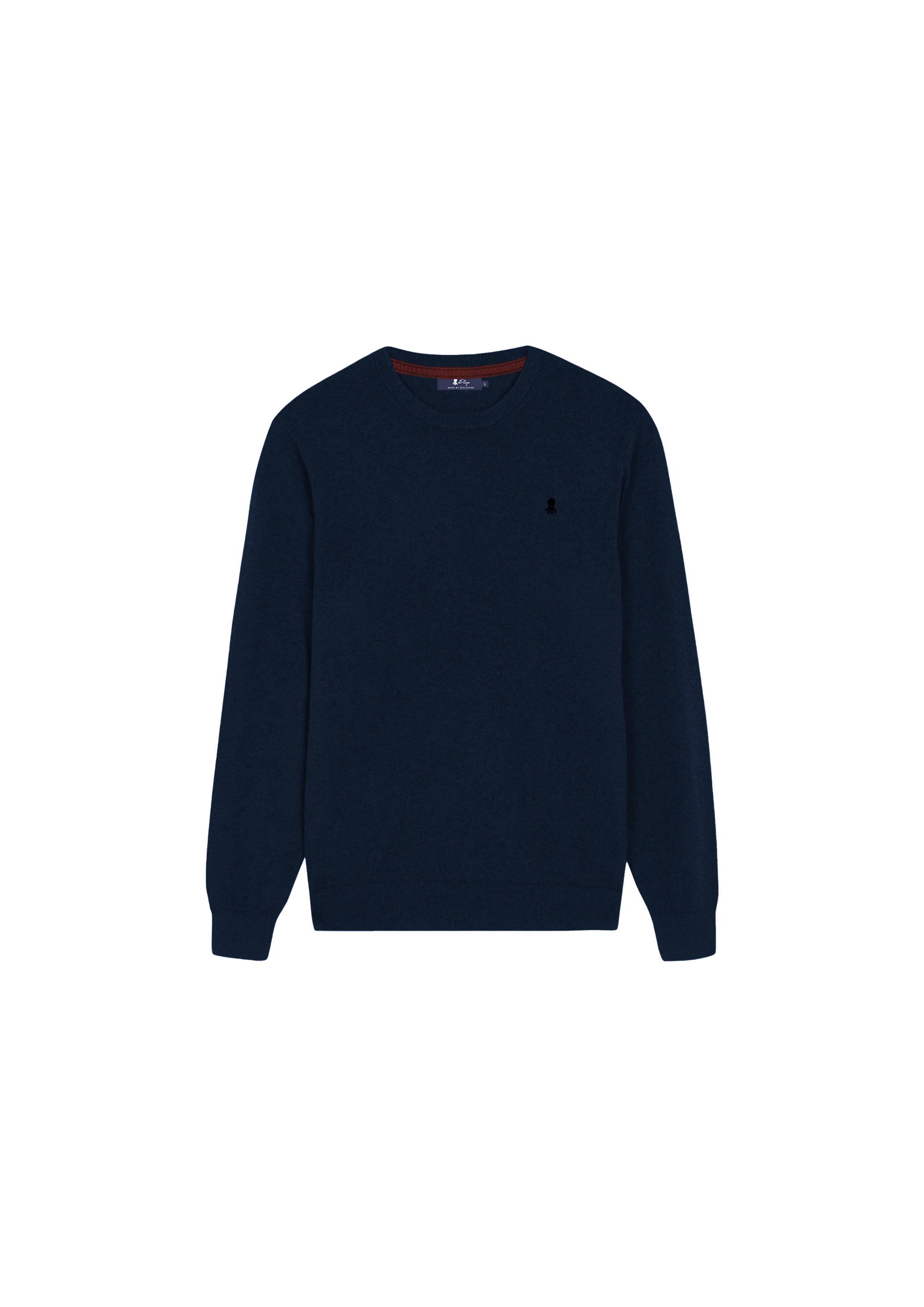 JERSEY BÁSICO CASHMERE AZUL MARINHO COM LOGOTIPO