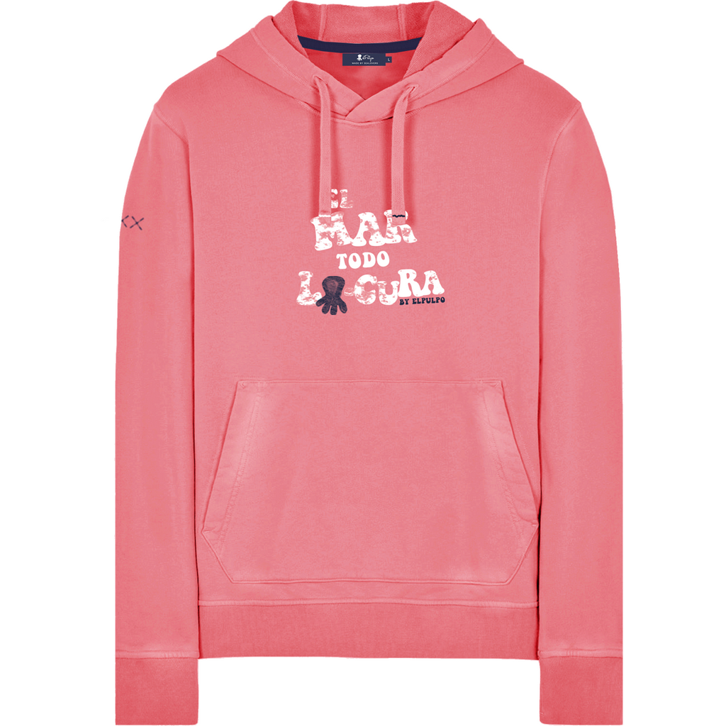 SUDADERA CAPUCHA EL MAR TODO LO-CURA DESGASATDO ROSA CHICLE