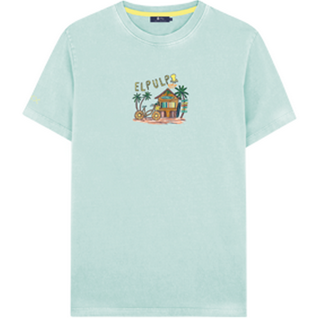 CAMISETA ESTAMPADO BEACH HOUSE AZUL TURQUESA