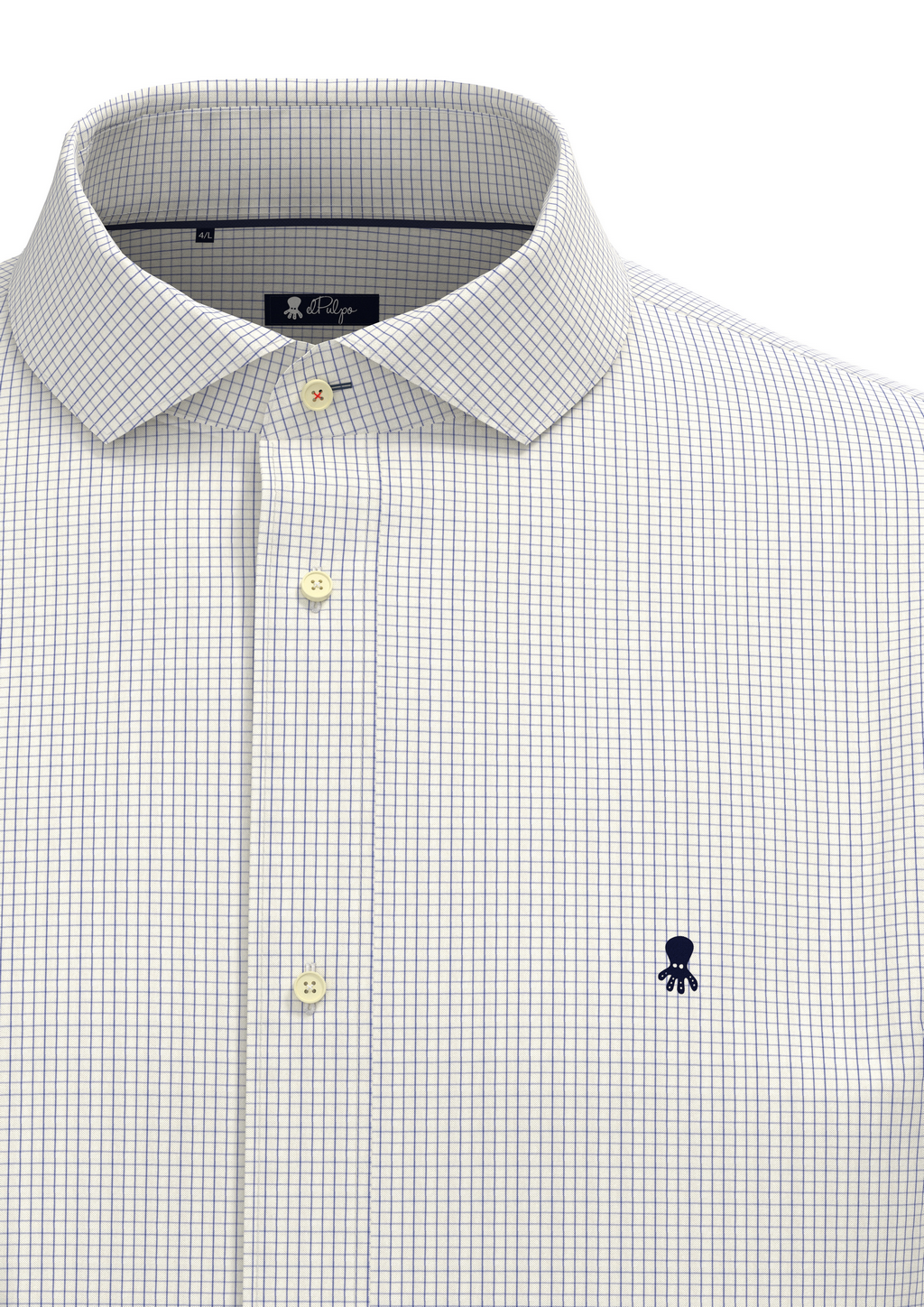 CAMISA CUADROS MEDIANOS POPELIN AZUL CAPRI