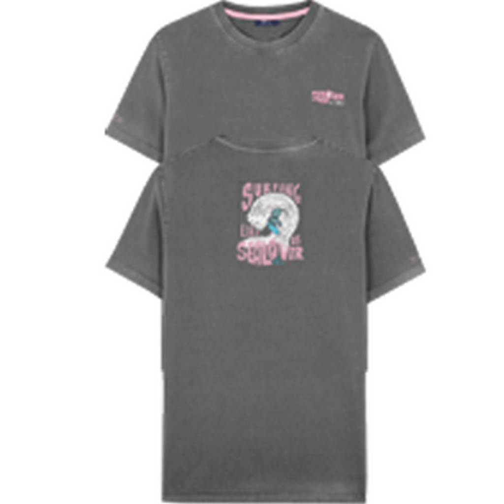 CAMISETA ESTAMPADO SURFING WAVES ANTRACITA