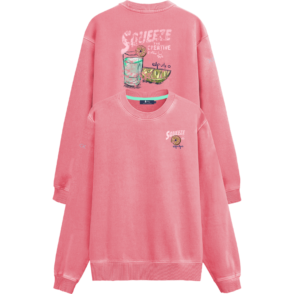 SUDADERA ESTAMPADO SQUEEZE ROSA CHICLE