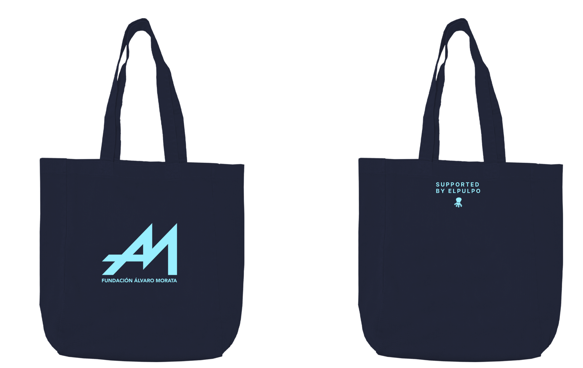 TOTE ESTAMPADA FUNDACIÓN ALVARO MORATA AZUL MARINO