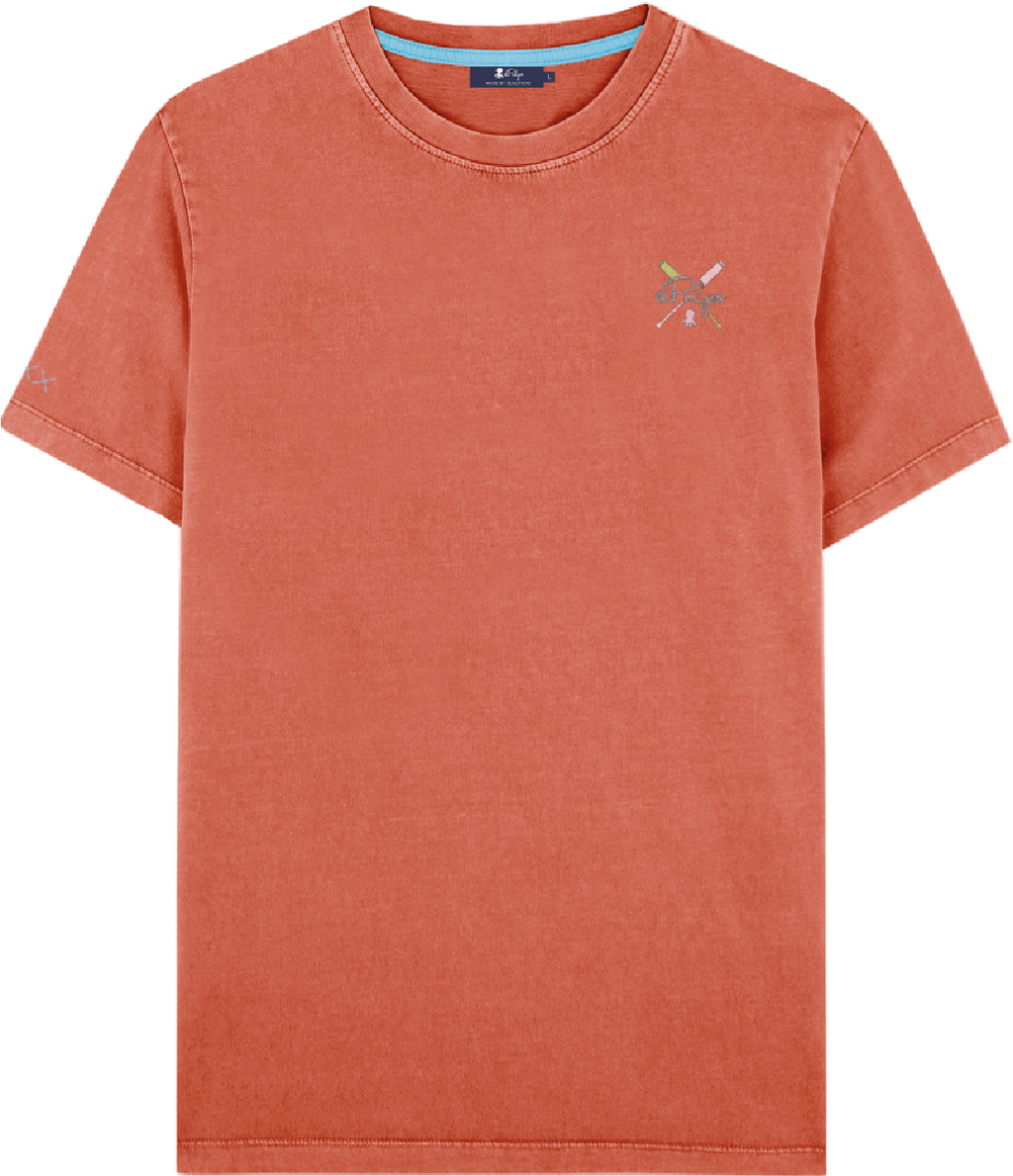 CAMISETA ESTAMPADO REMOS COLOR TERRACOTA