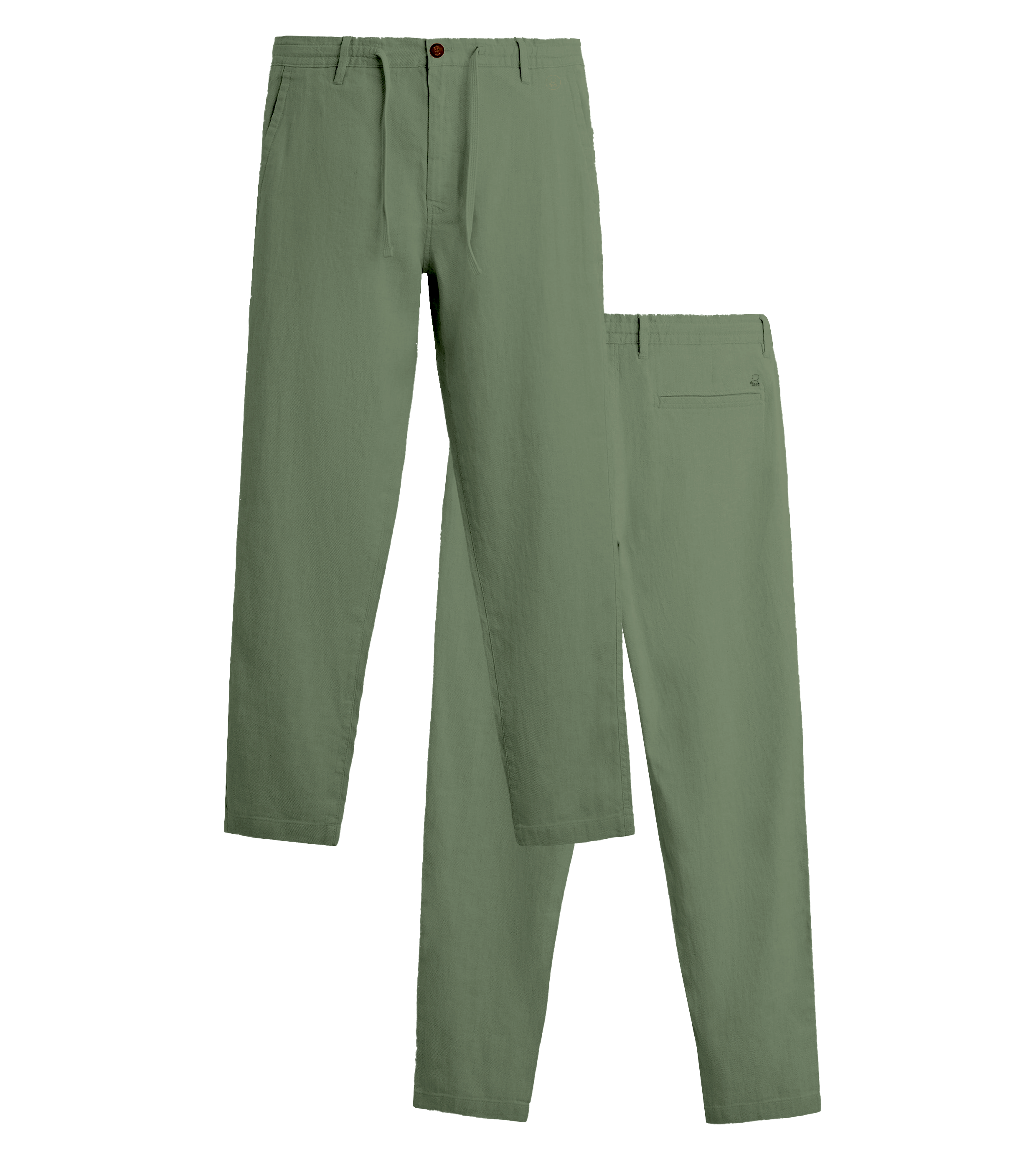 PANTALÓN JOGGER CON LINO VERDE DELAVÉ