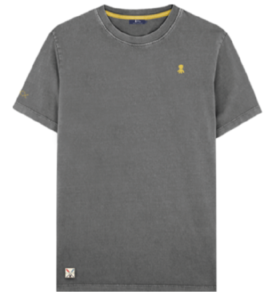 CAMISETA BORDADO LOGO CONTRASTE CARBÓN