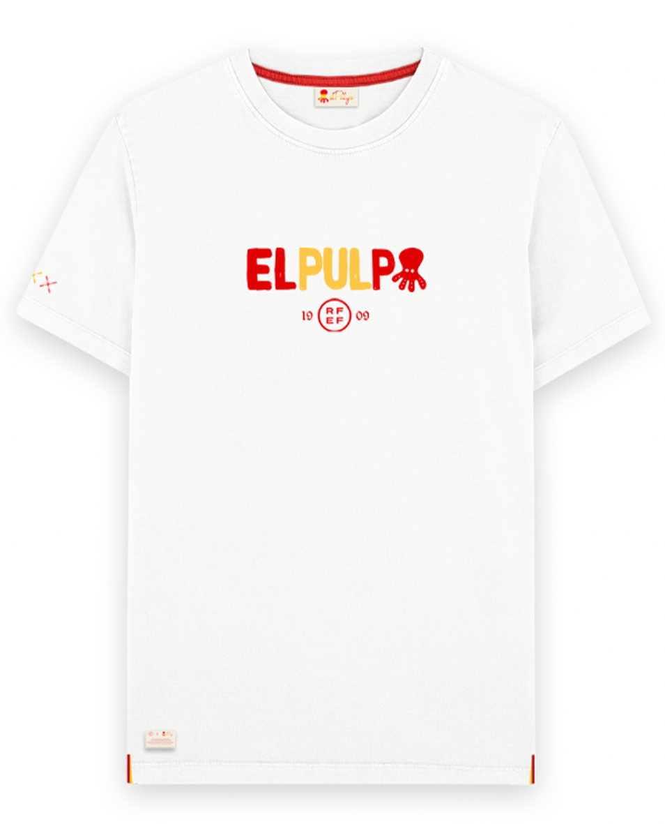 T-shirt com letras RFEF em branco puro