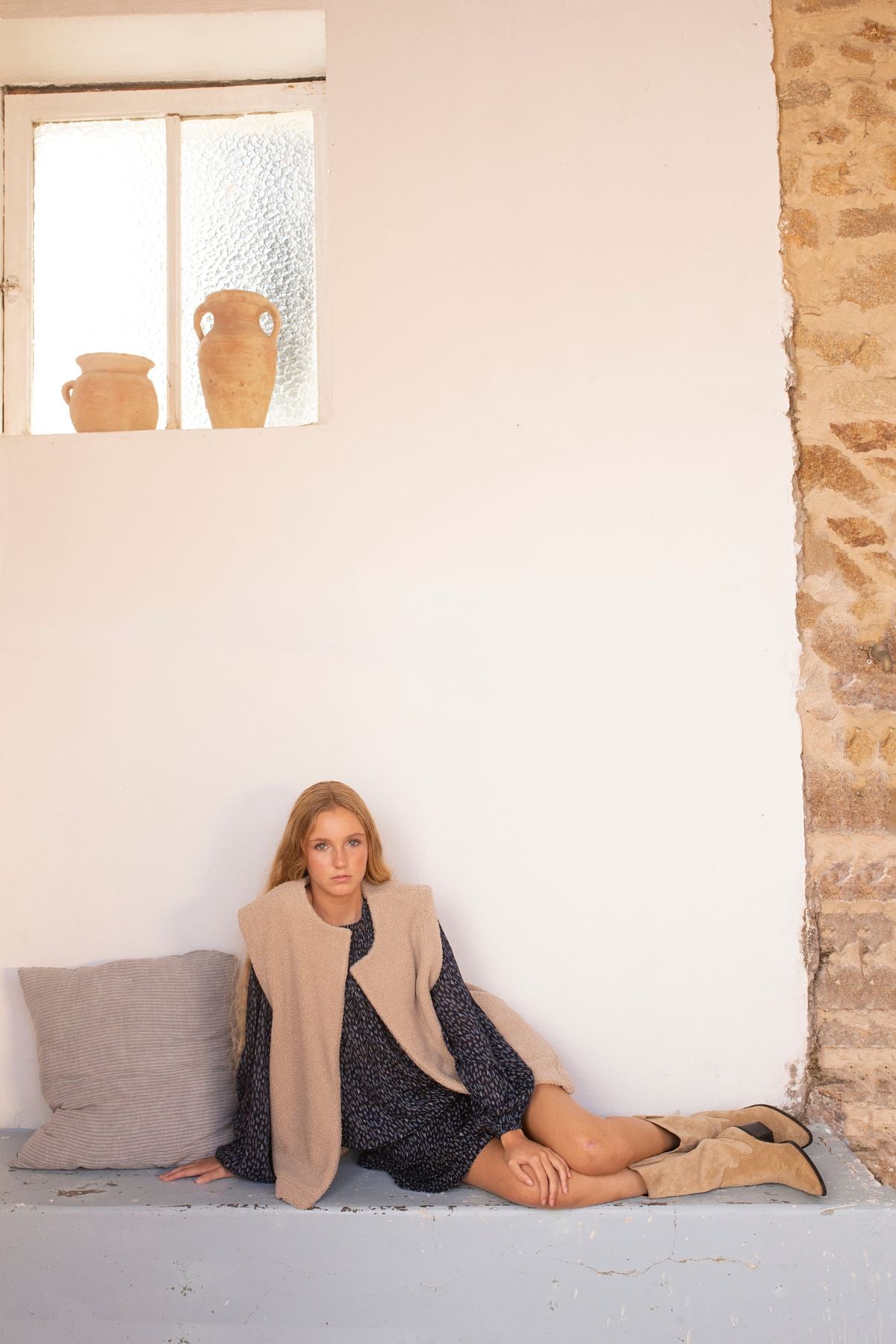 CHALECO TEEN BORREGUILLO BLANCO ROTO