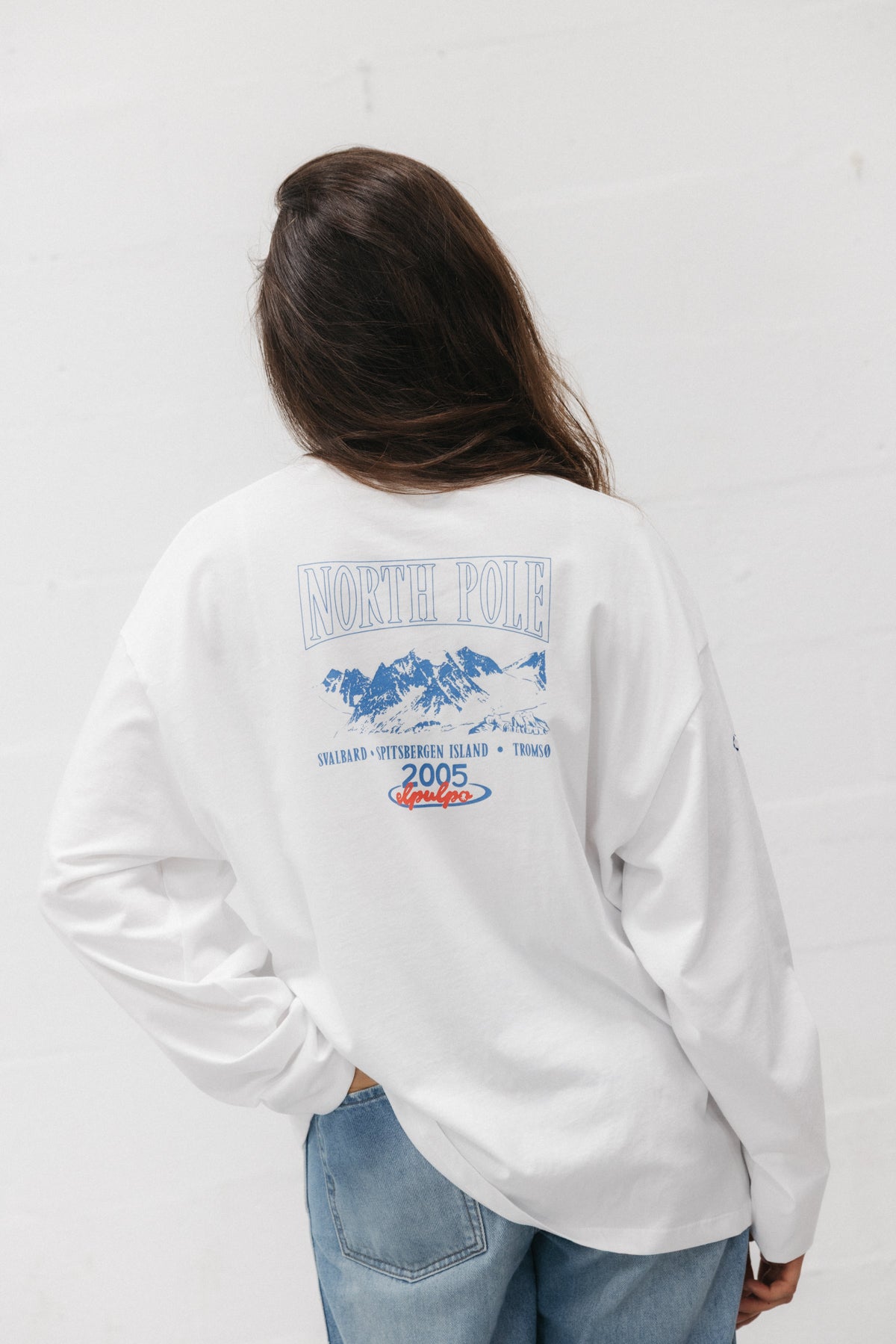 CAMISETA MANGA LARGA UNISEX NORTH POLE BLANCO PURO