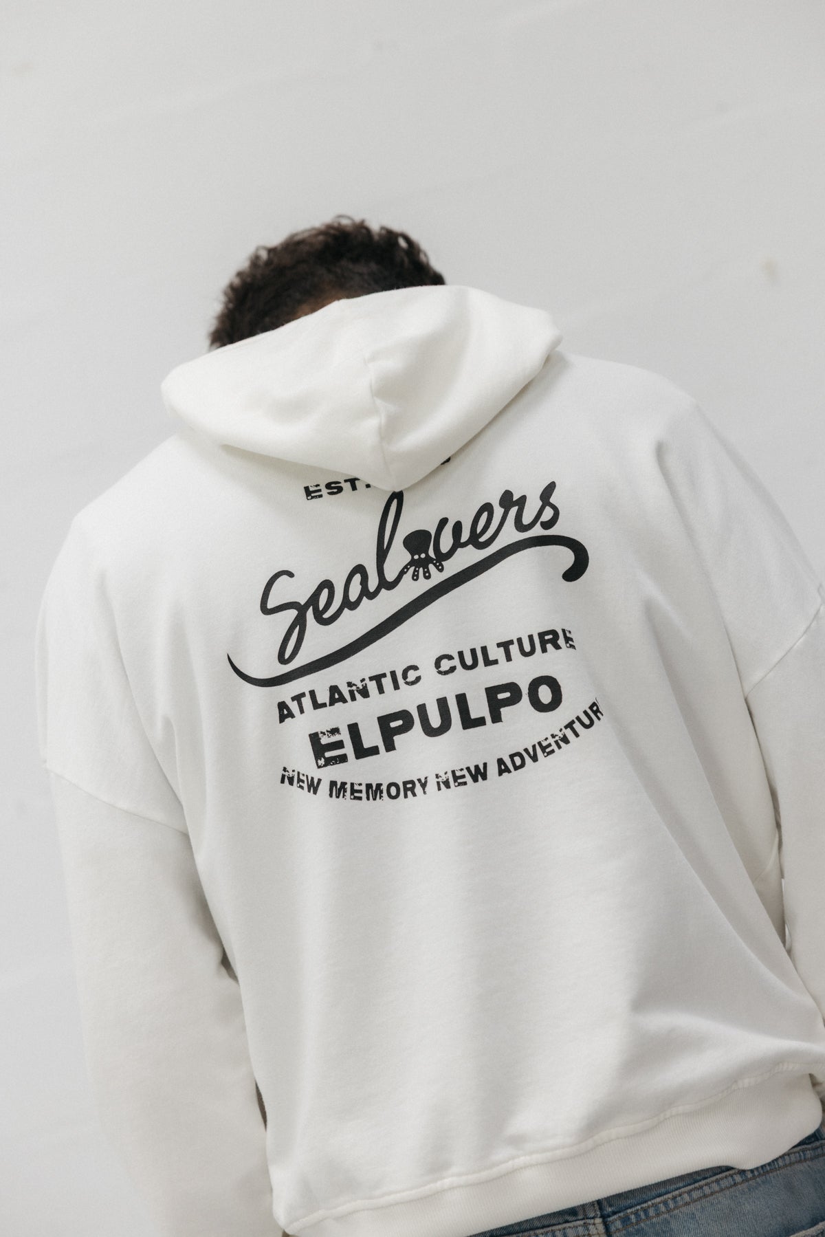 SUDADERA CAPUCHA UNISEX ATLANTIC CULTURE BLANCO ROTO