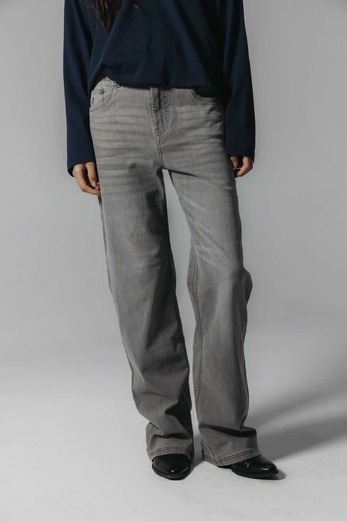 PANTALÓN TEEN WIDE LEG LAVADO GRIS PIEDRA