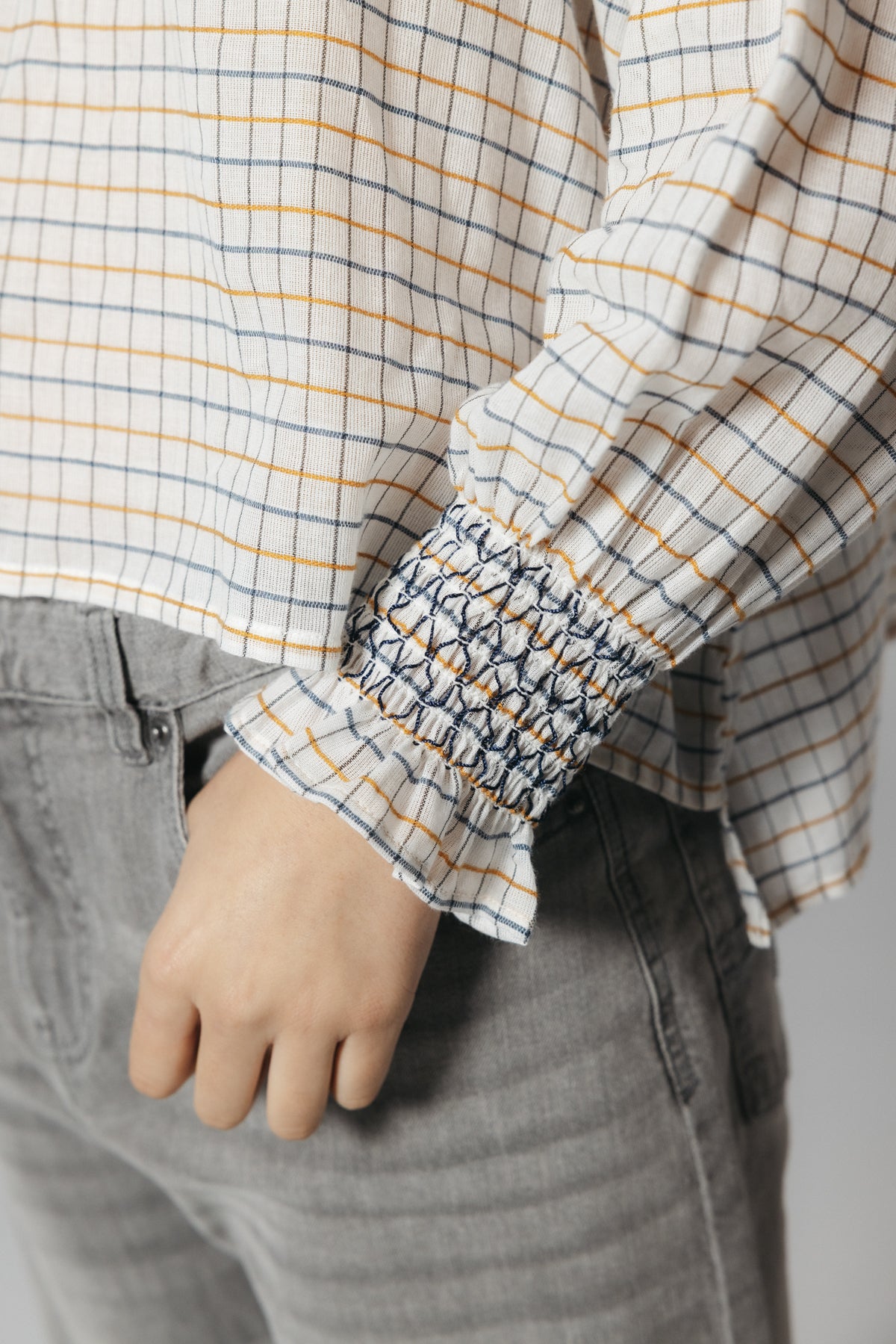 BLUSA TEEN ROMÁNTICA CUADROS MULTICOLOR