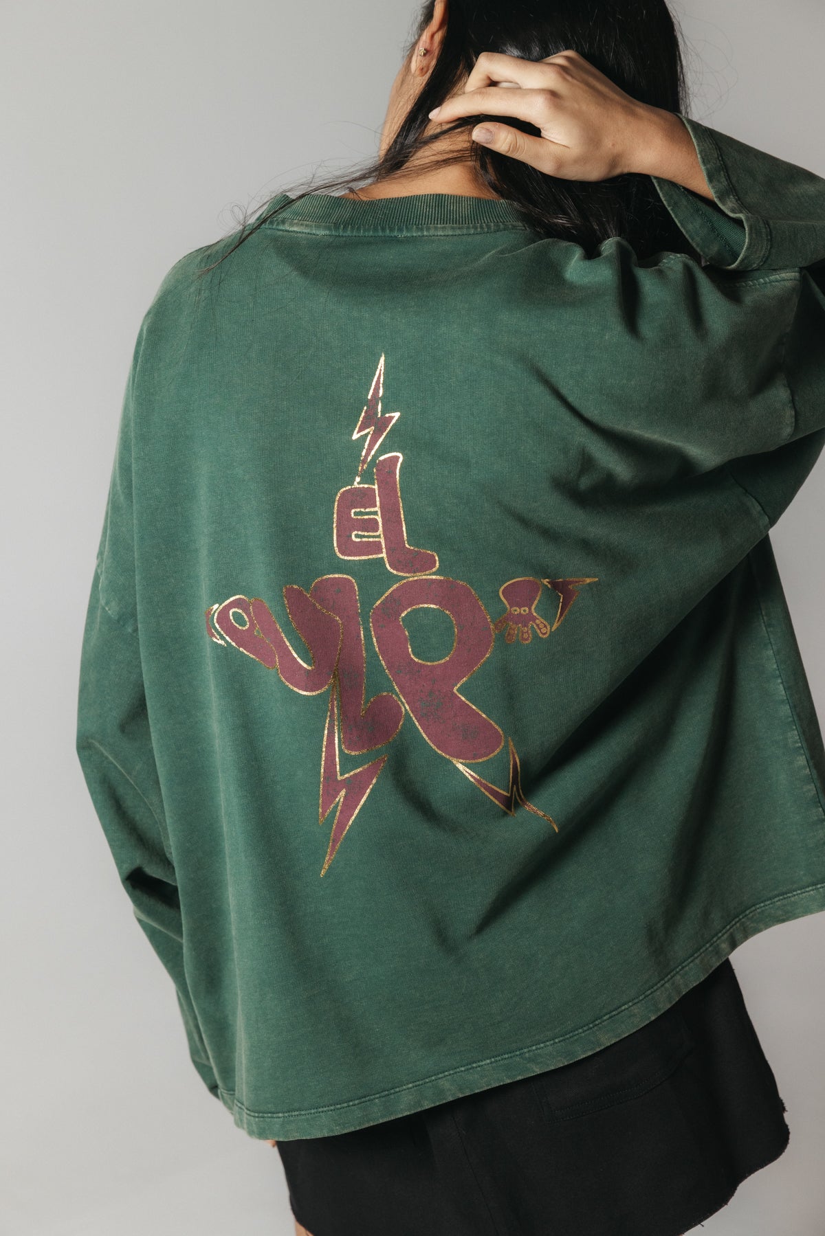 SUDADERA TEEN LOGO ESTRELLA VERDE MILITAR