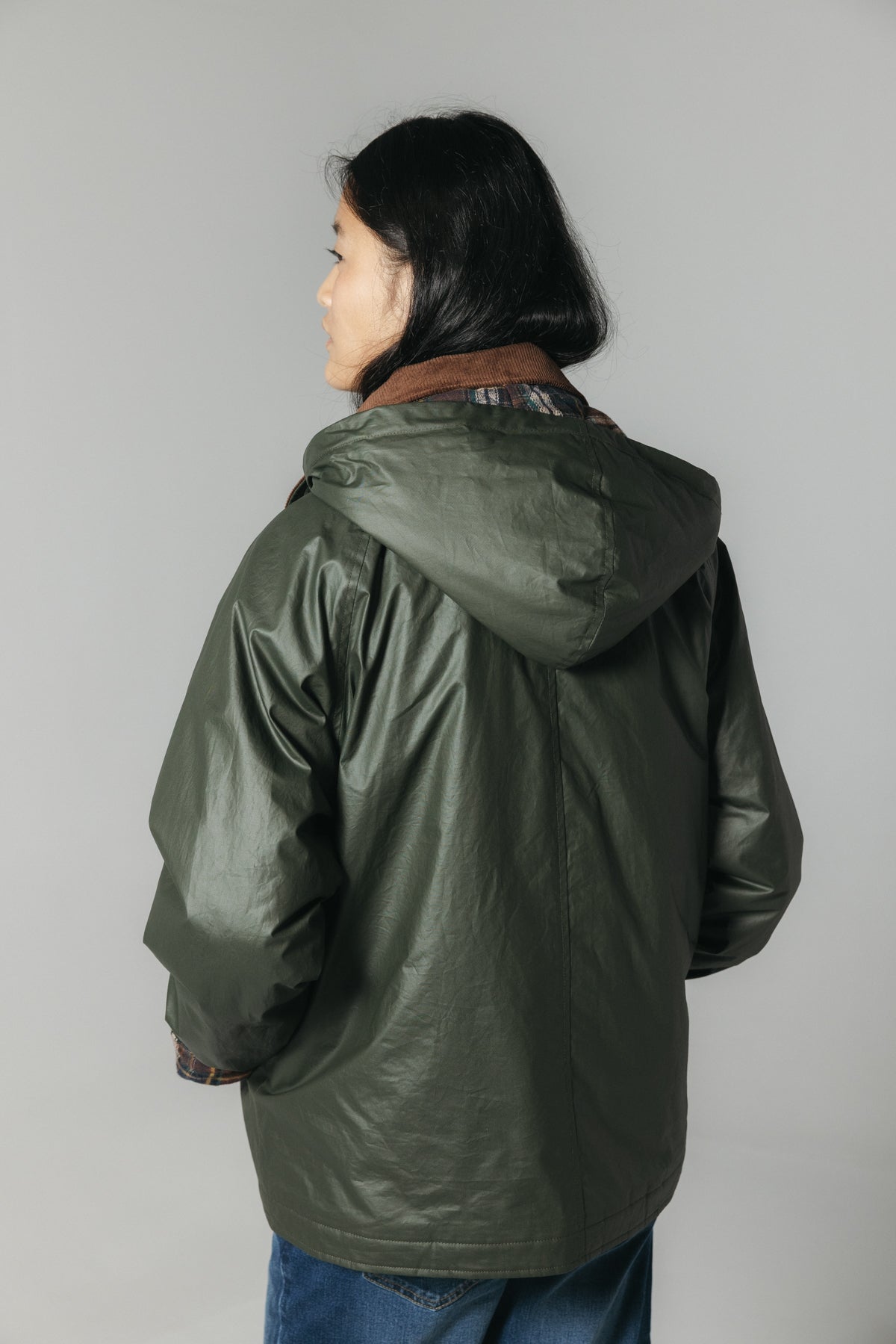 CHAQUETA TEEN ENCERADA NEW VERDE MILITAR