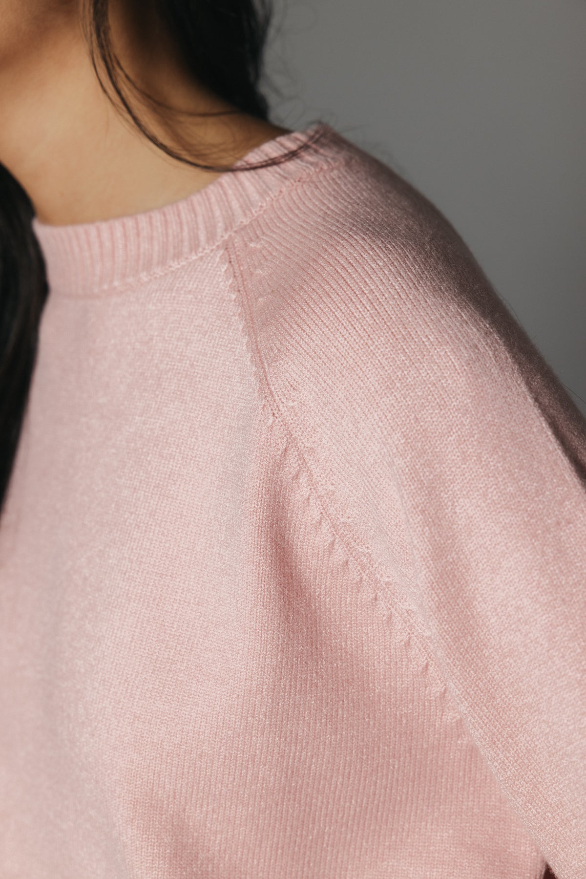 JERSEY PUNTO CUELLO REDONDO BÁSICO ROSA CLARO