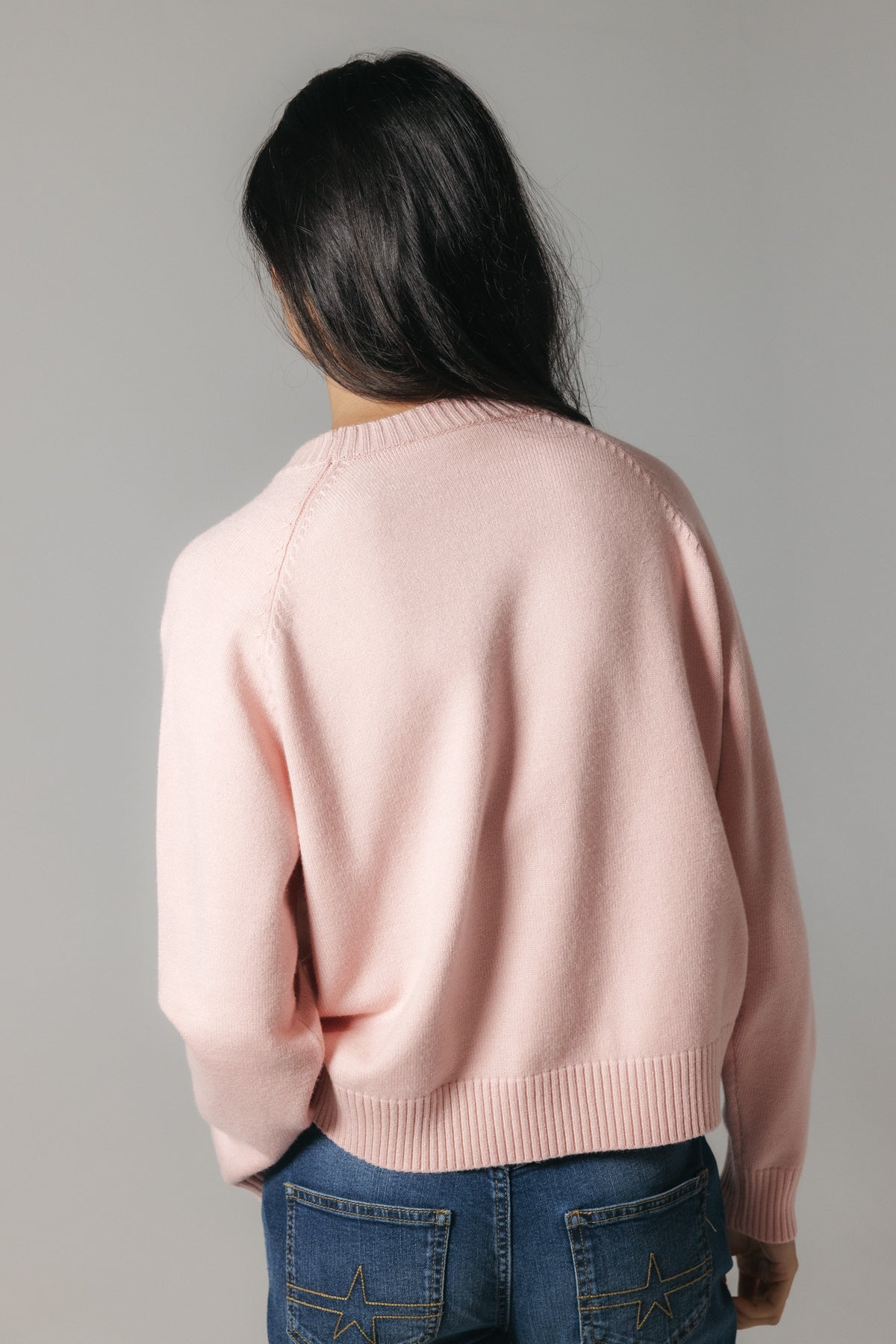 JERSEY PUNTO CUELLO REDONDO BÁSICO ROSA CLARO