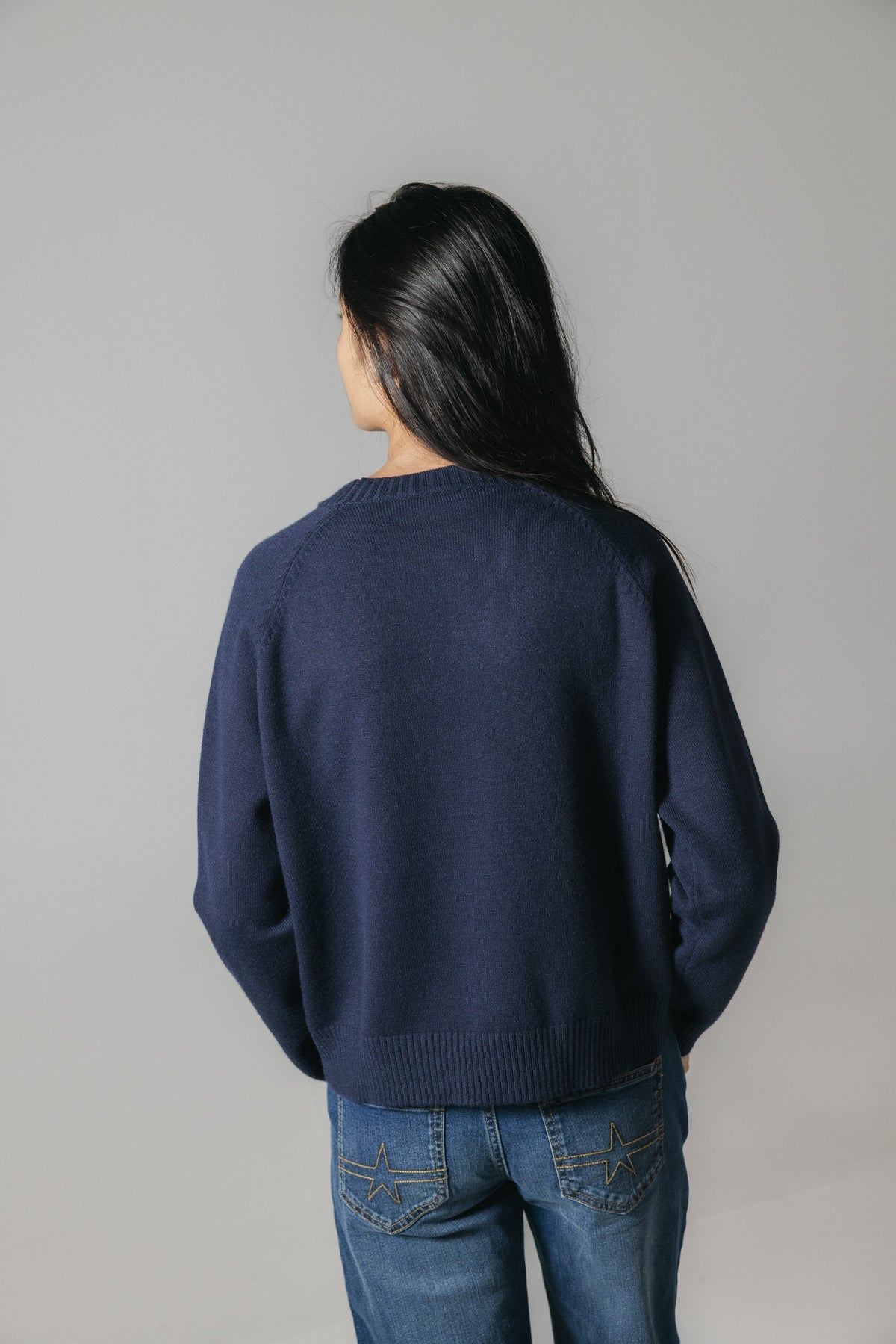 JERSEY PUNTO CUELLO REDONDO BÁSICO AZUL MARINO