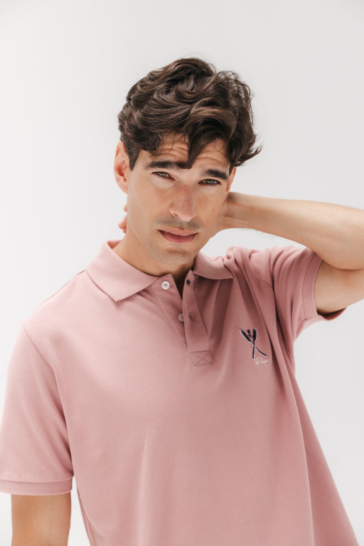 POLO LAVADO PALAS DIBUJADAS ROSA PIEDRA