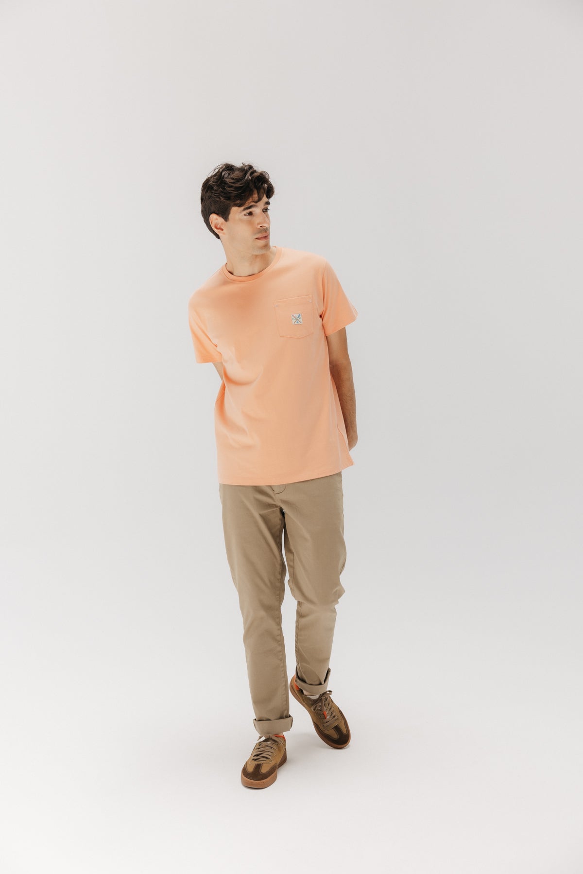 CAMISETA BOLSILLO PALAS MELOCOTÓN