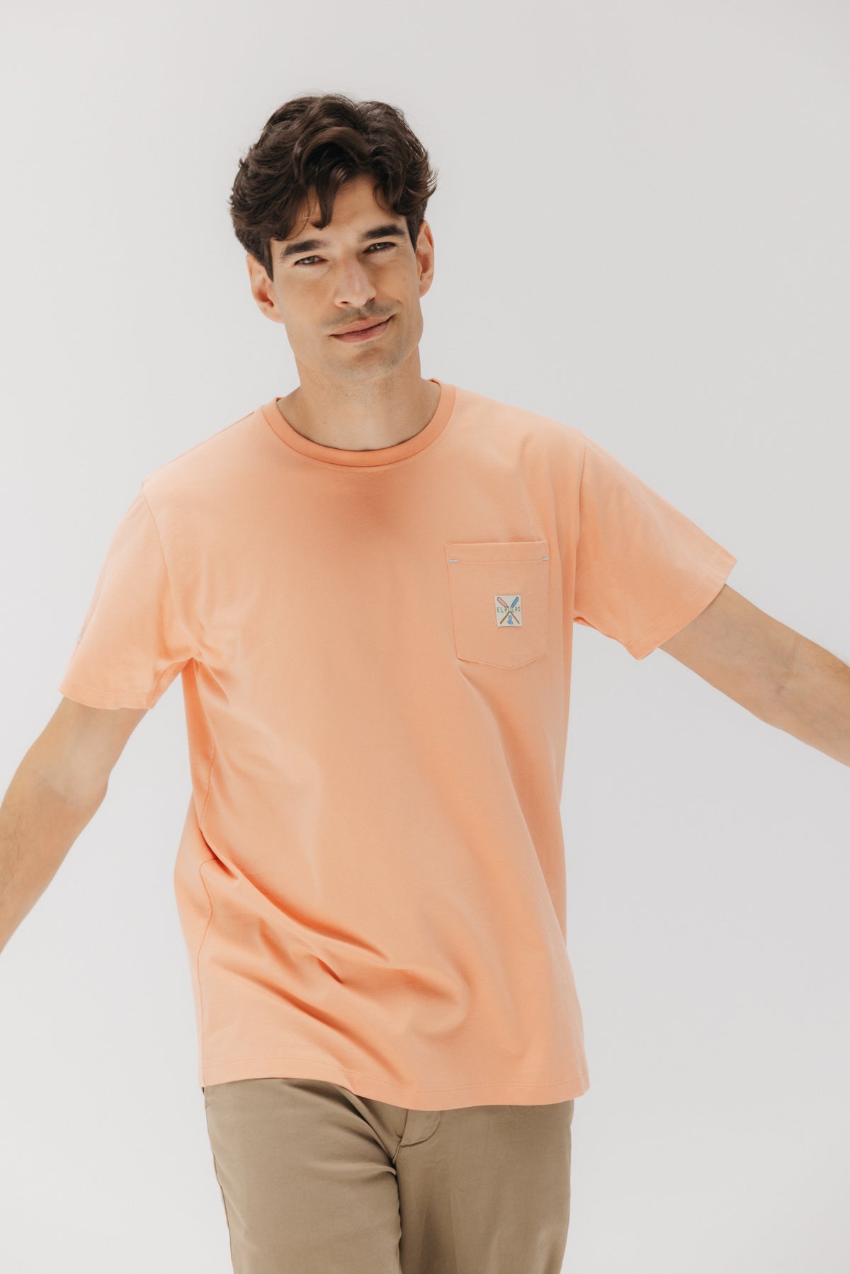CAMISETA BOLSILLO PALAS MELOCOTÓN