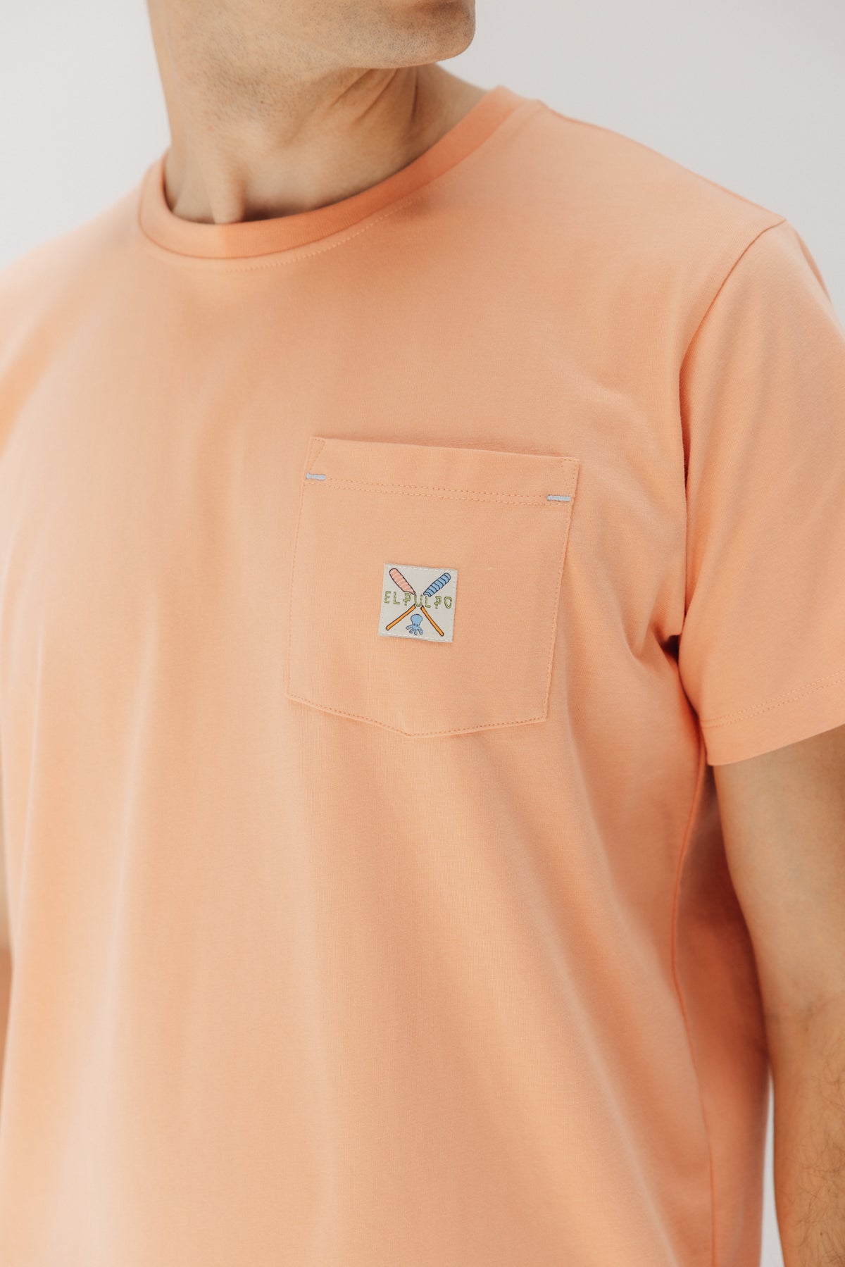 CAMISETA BOLSILLO PALAS MELOCOTÓN