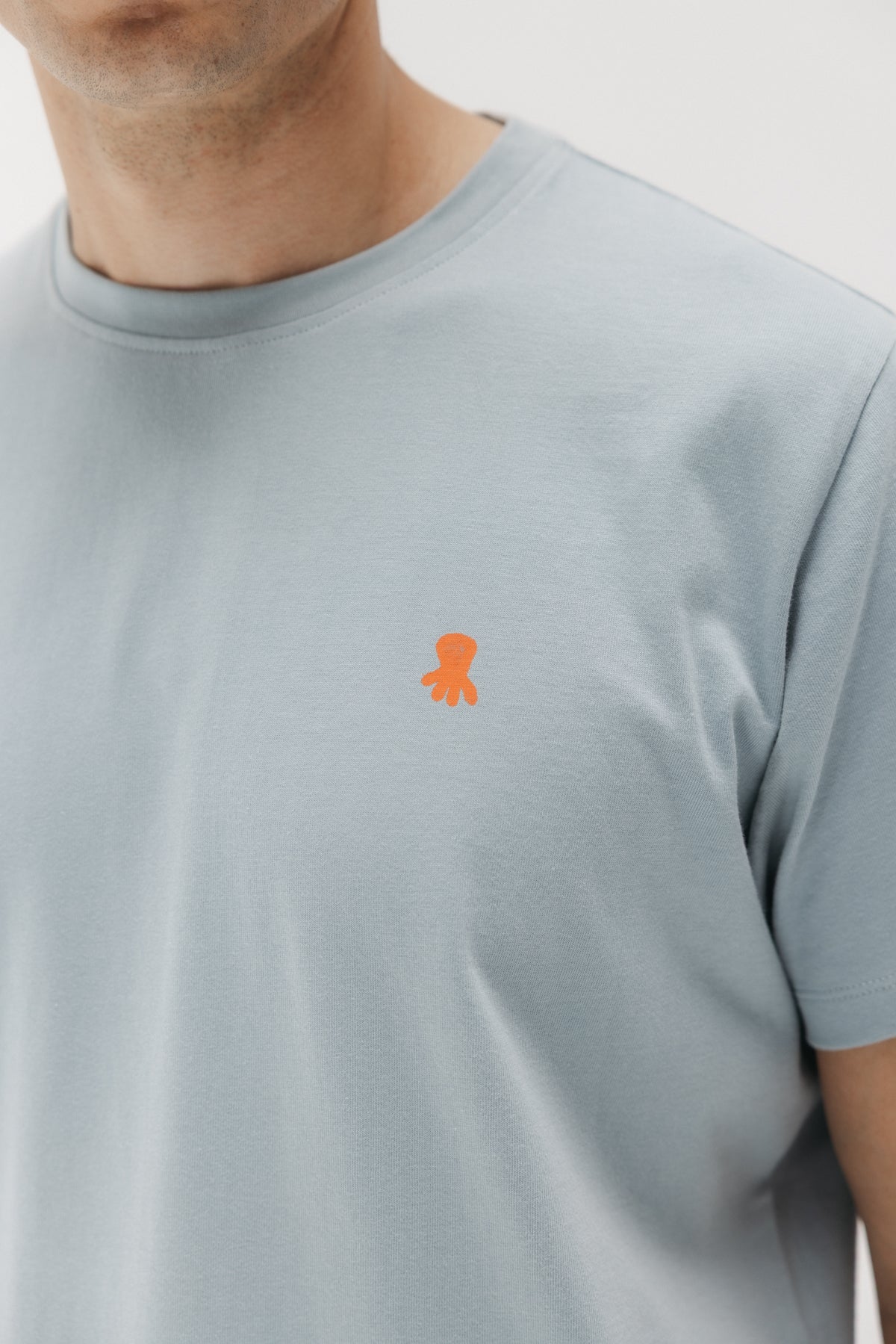 T-SHIRT ESTAMPADA SOUND LIKE GOOD MEMORIES EM CINZA-AZUL