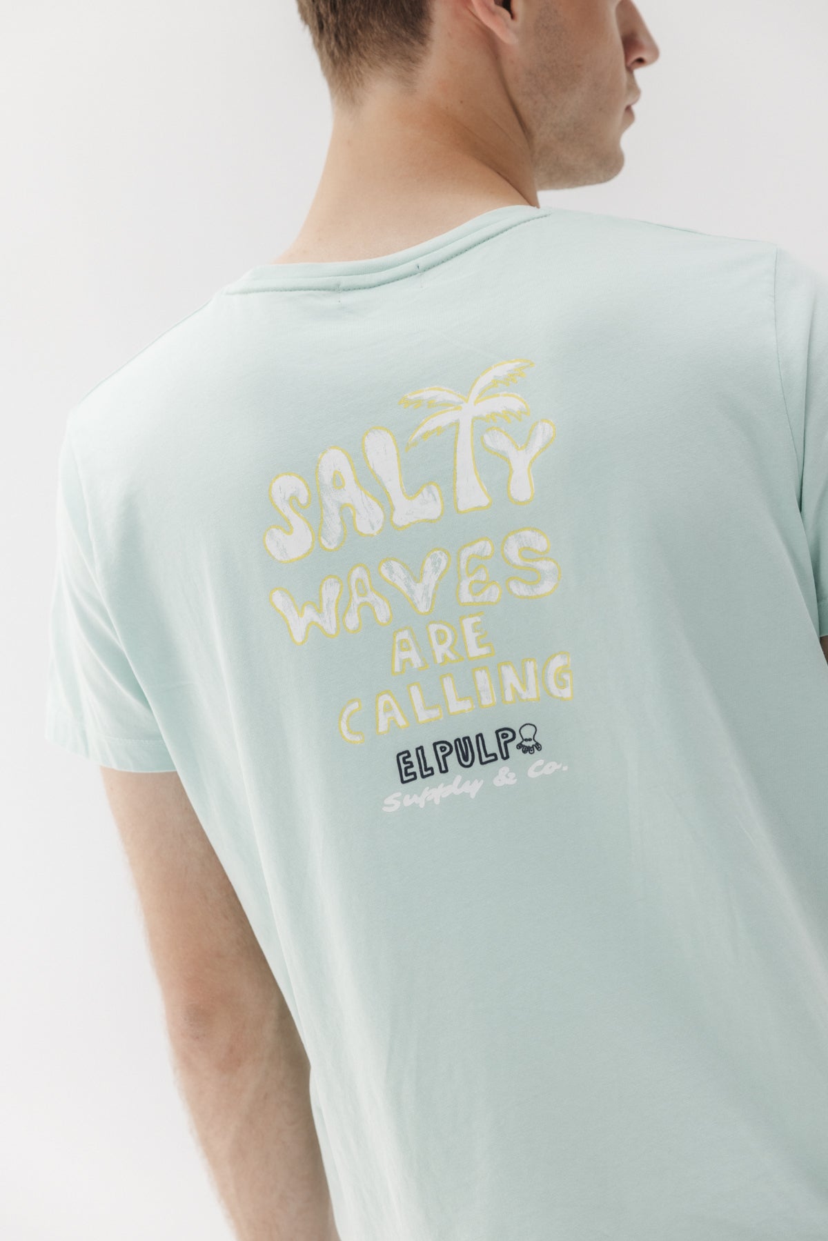 CAMISETA ESTAMPADO SALTY WAVES AZUL TURQUESA