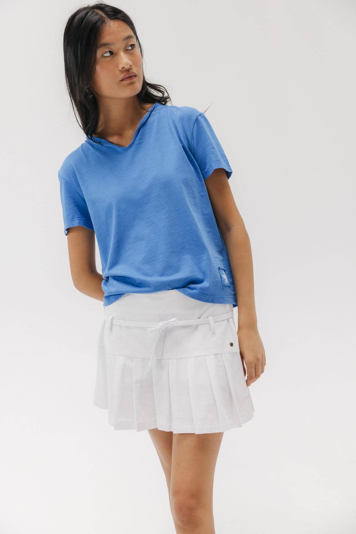 FALDA TEEN TABLAS BLANCO PURO