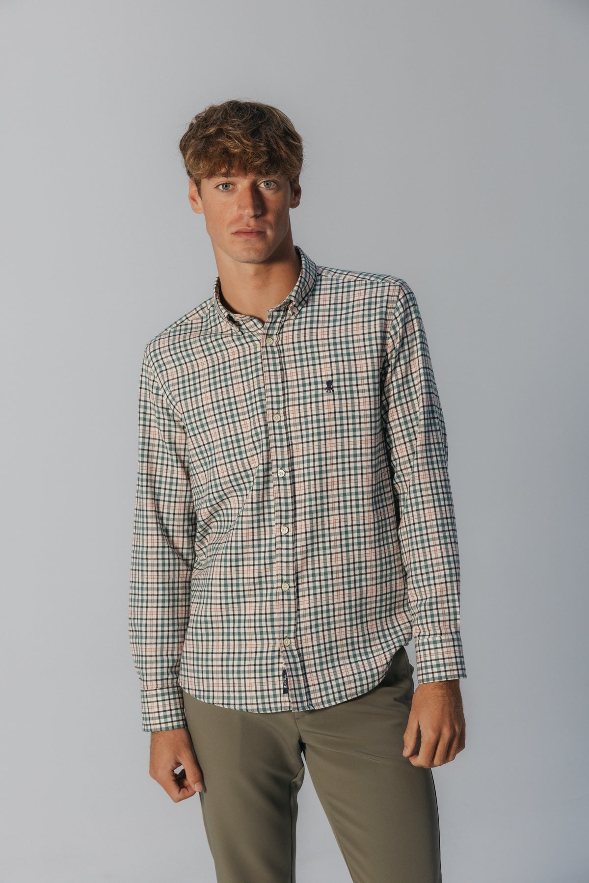 CAMISA CASUAL FRANELA PEINADA CUADRO MULTICOLOR