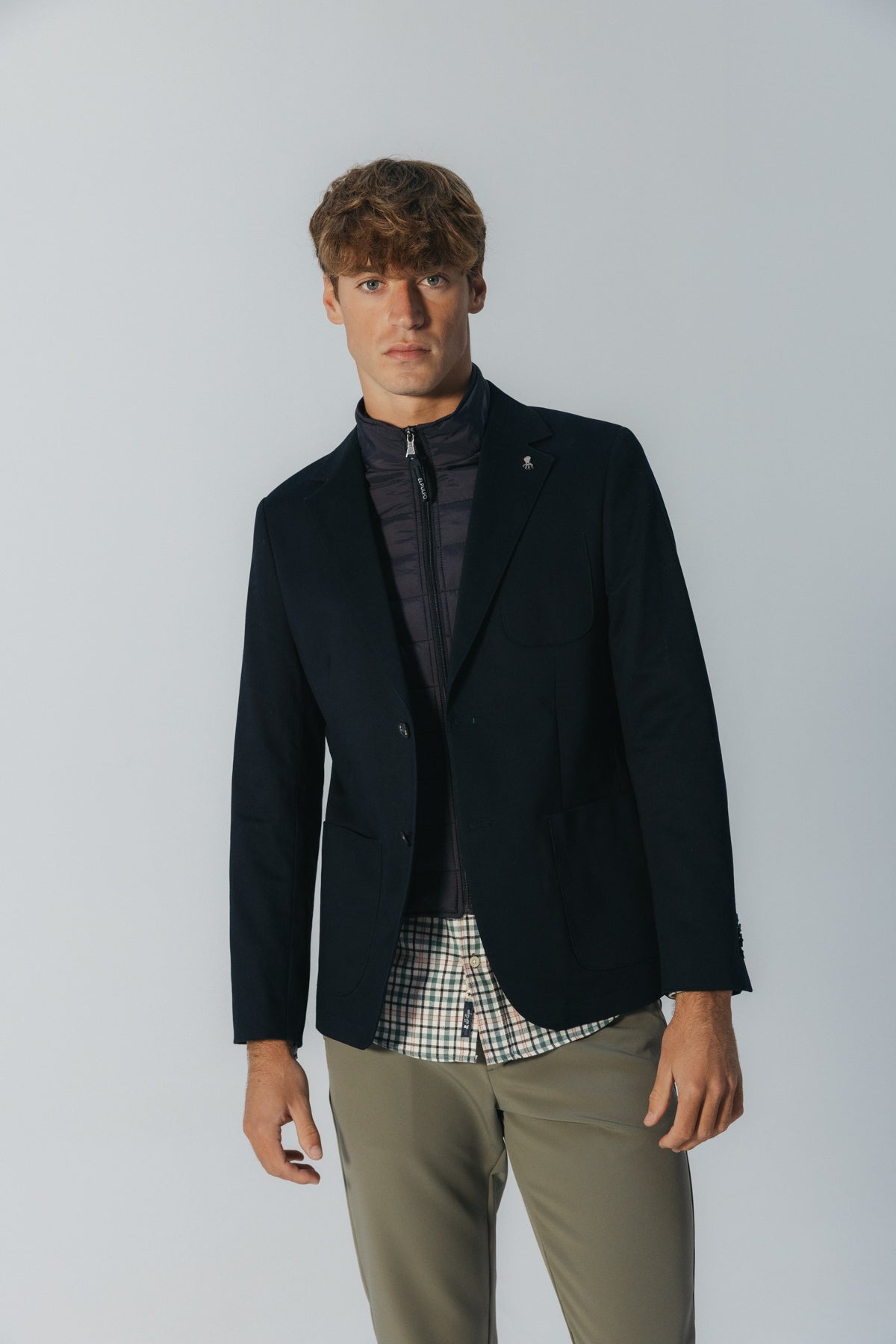 AMERICANA PECHERA DESMONTABLE AZUL MARINO