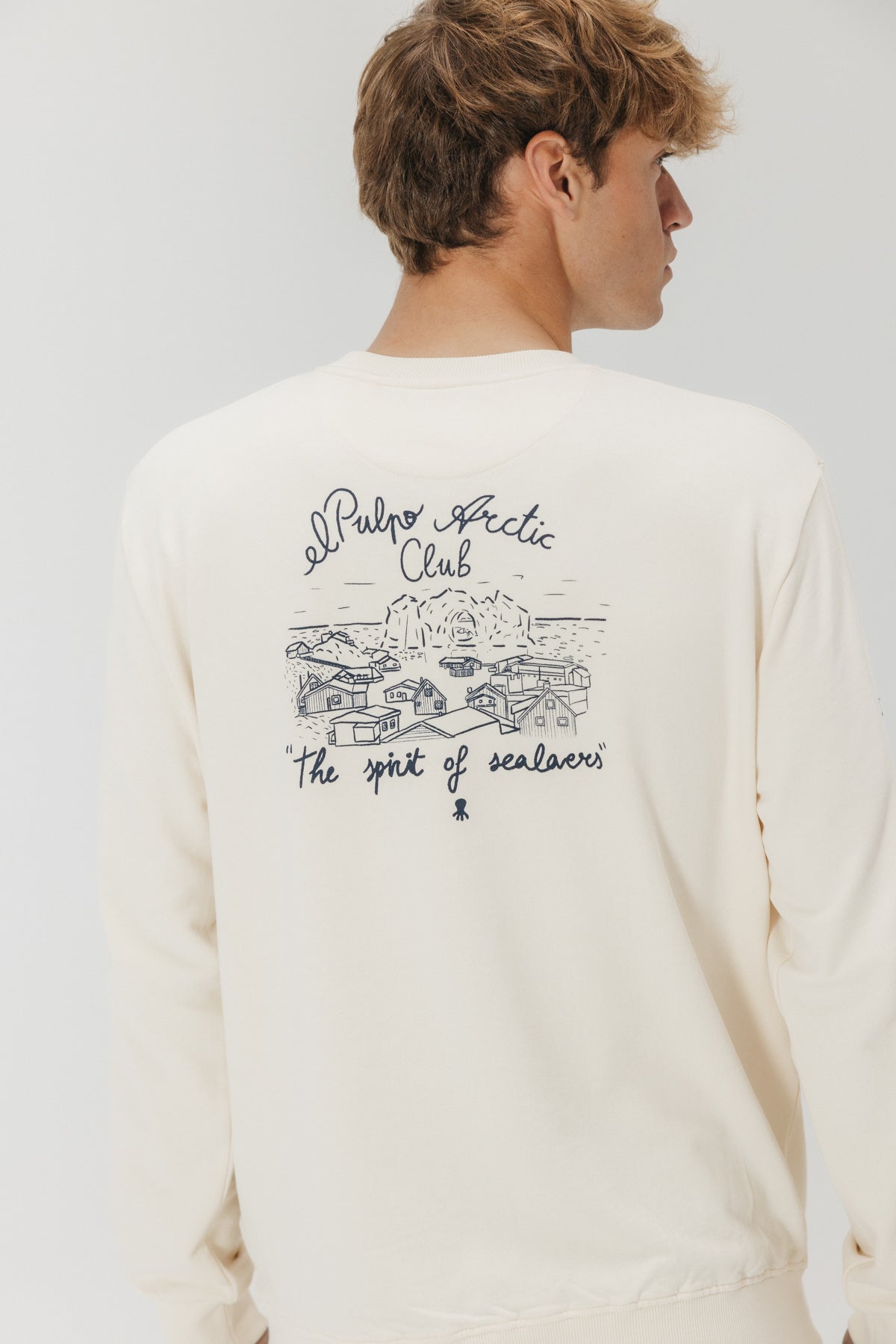 SUDADERA ELPULPO ARCTIC CLUB BLANCO ROTO