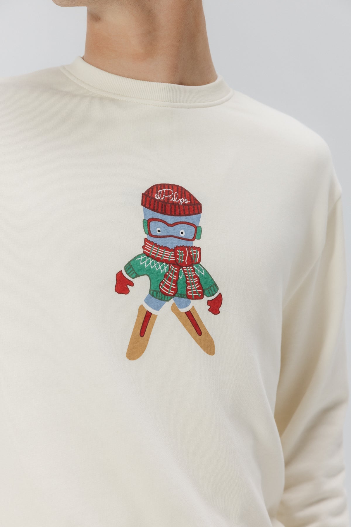 SUDADERA ELPULPO SKI BLANCO ROTO